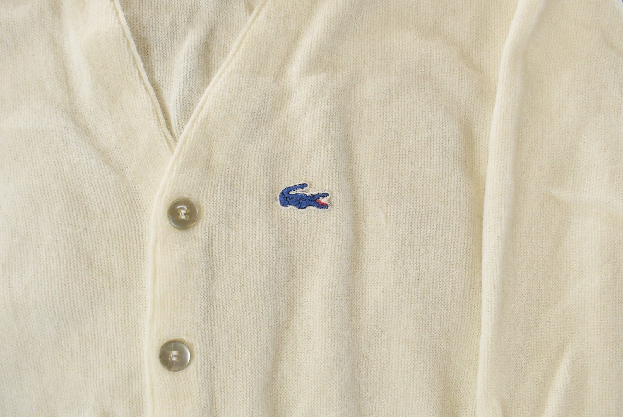 Vintage 1980s Izod Lacoste Knit Cardigan Sweater Men's Large - Image 3