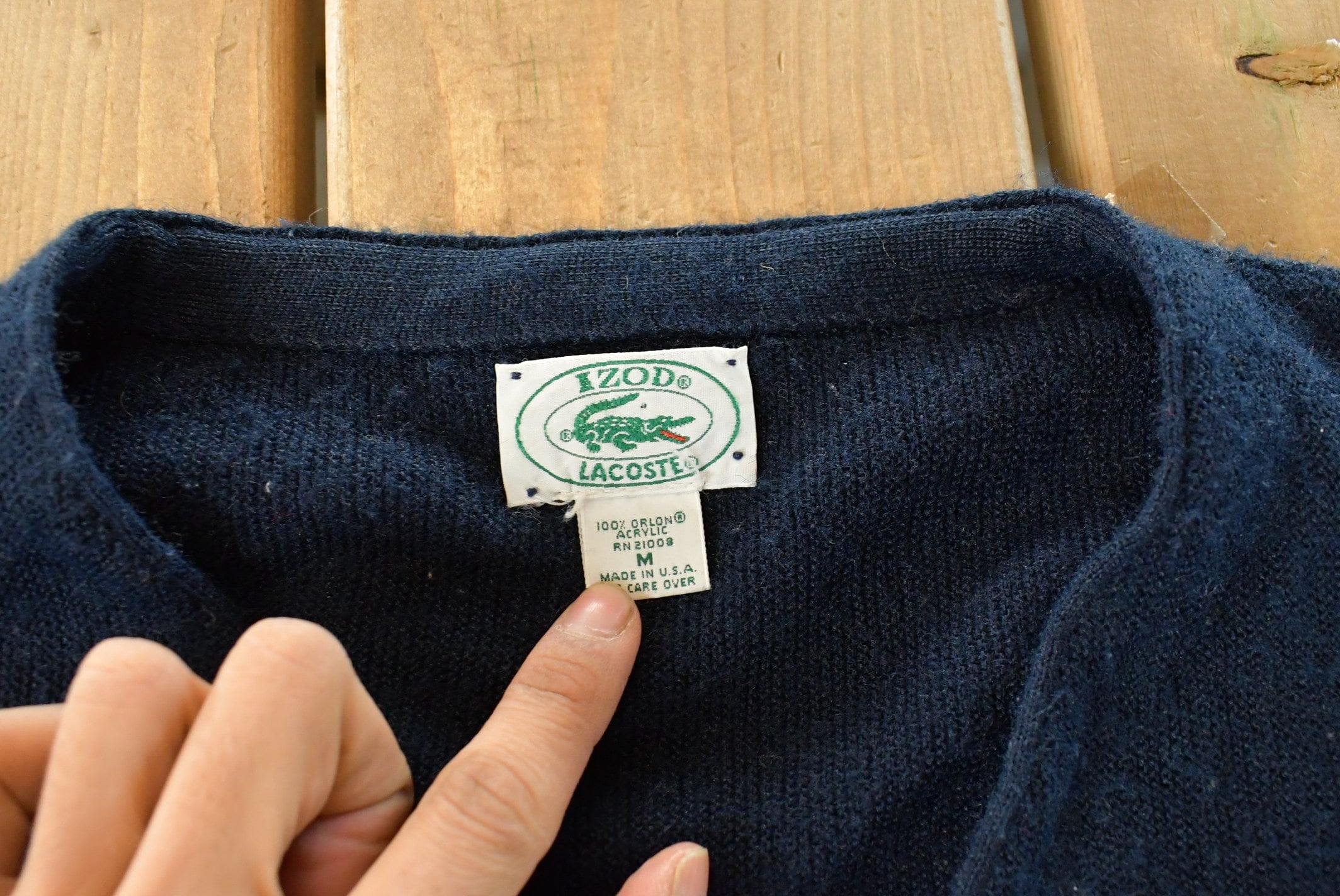 Vintage 1980s Izod Lacoste Knit Cardigan Sweater Men's Medium - Image 5