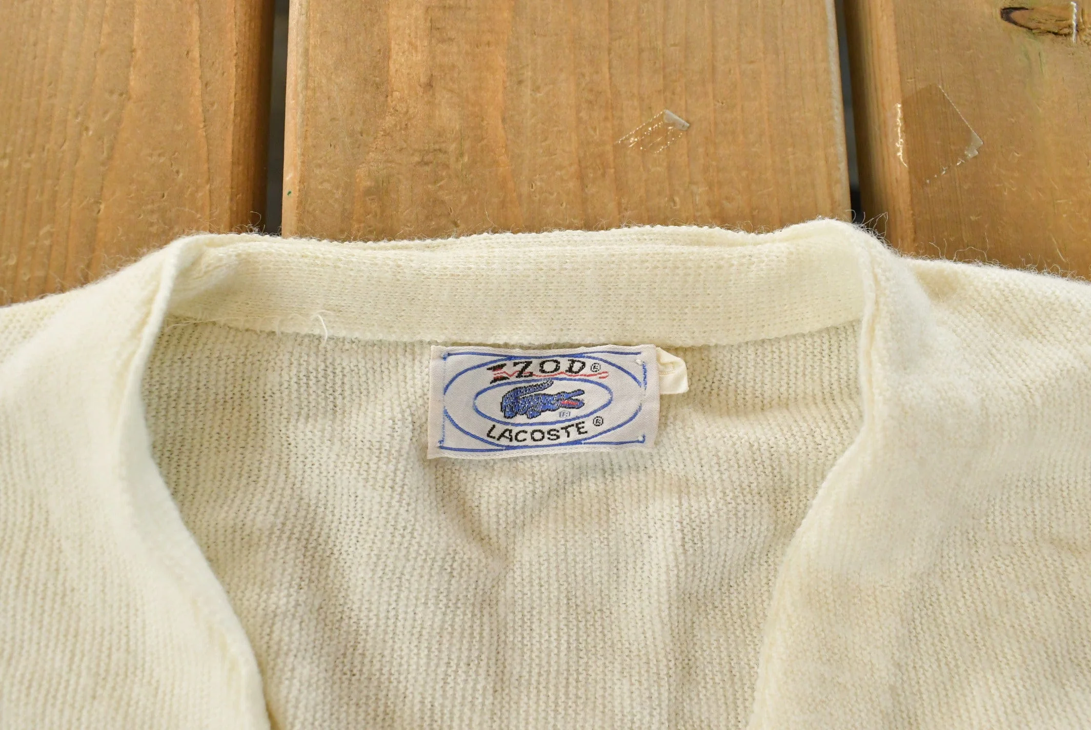 Vintage 1980s Izod Lacoste Knit Cardigan Sweater Men's Large - Image 4