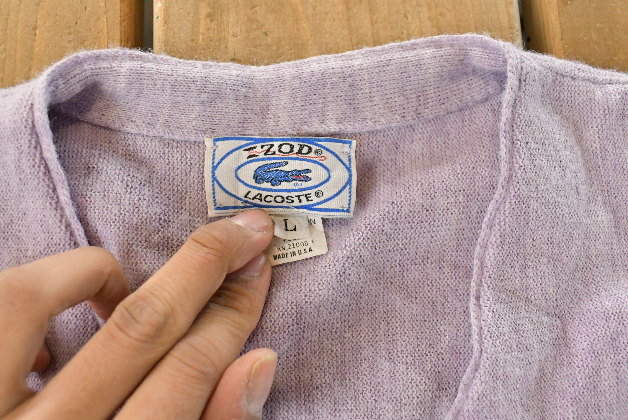 Vintage 1980s Izod Lacoste Knit Cardigan Sweater Men's Large - Image 5