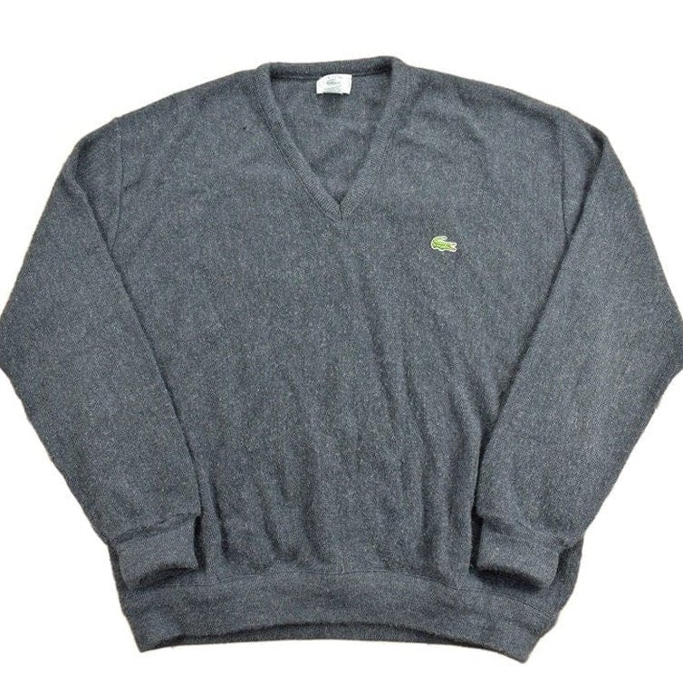 Vintage 1980s Izod Lacoste Knit V-Neck Sweater Men's XL