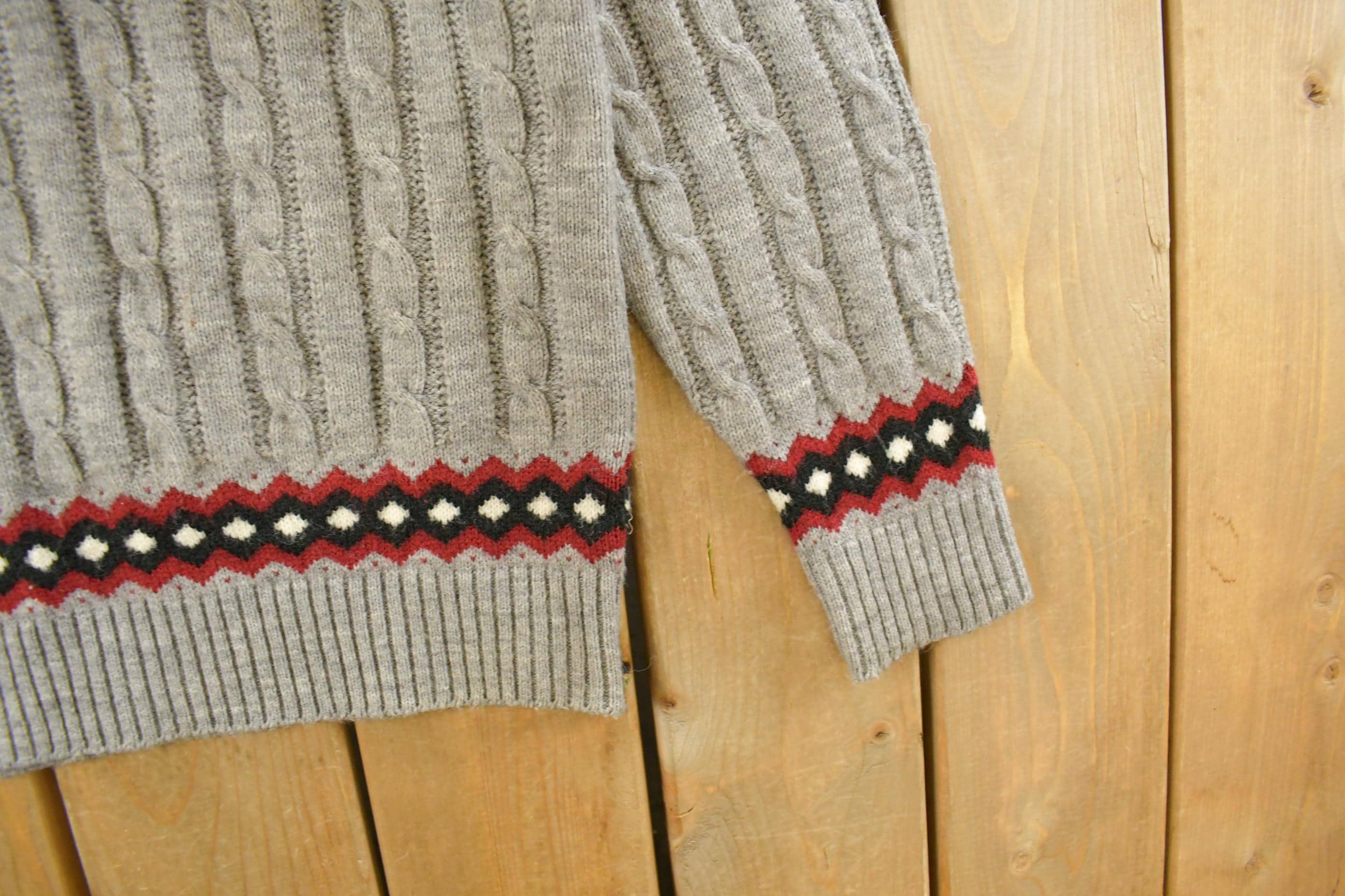 Vintage 1980s Jantzen Knit Crewneck Sweater Men's Small - Image 3