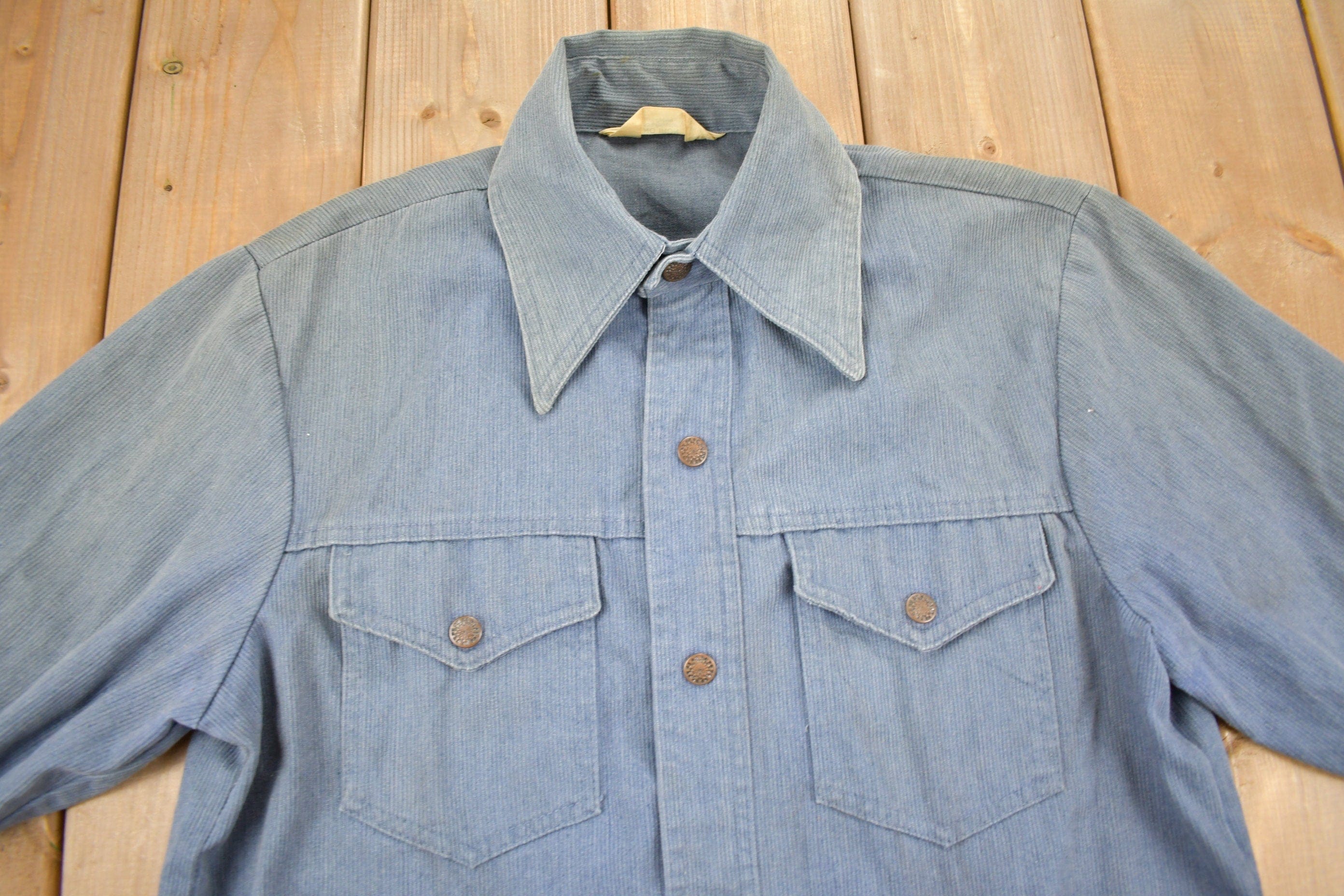 Vintage 1980s JC Penney Flannel Button Up Shirt Men's Medium - Image 3