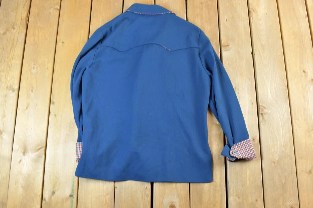 Vintage 1980s JC Penny Western Apparel Light Button Up Jacket Men's Large - Image 4