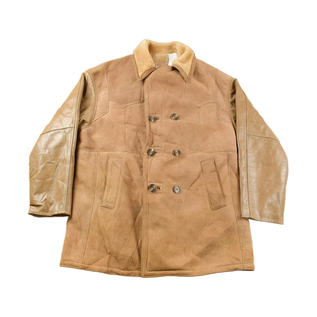 Vintage 1980s Jeno De Paris Sheep Skin Shearling Coat Size 44 Men's Large