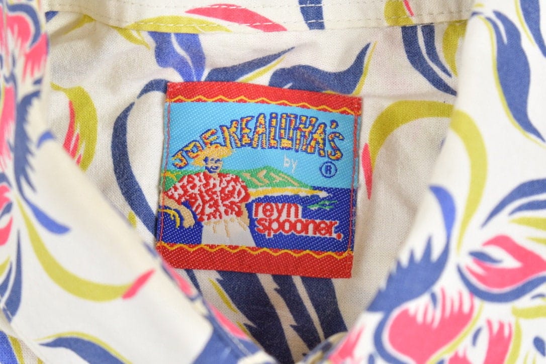 Vintage 1980s Joe Kealuhas Reyn Spooner Hawaiian Shirt Men's Large - Image 5