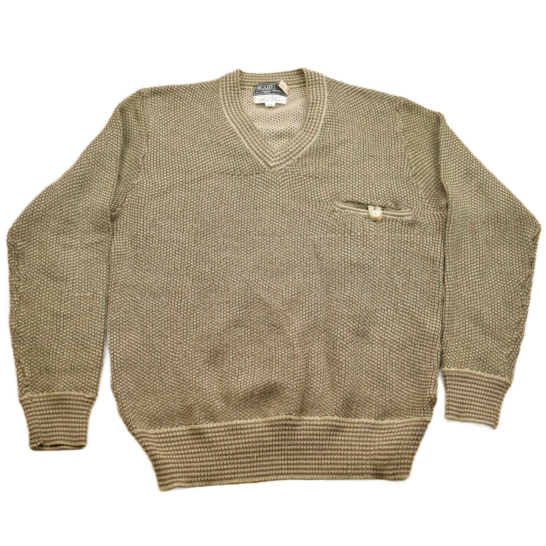 Vintage 1980s Kaid Daniel Mitchell Wool Knit Sweater Men's S