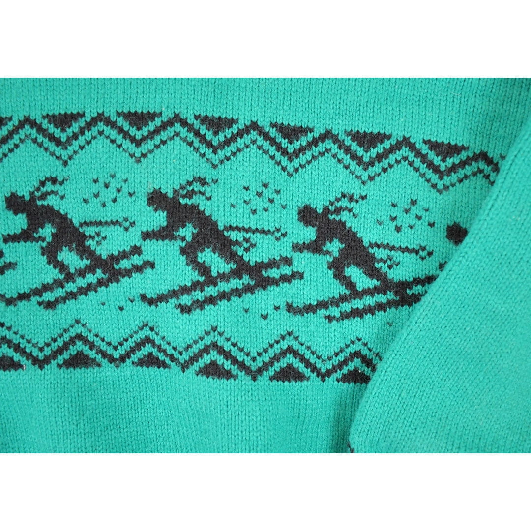 Vintage 1980s Kerris Kreations Ski Knit Turtleneck Sweater Women's L - Image 3