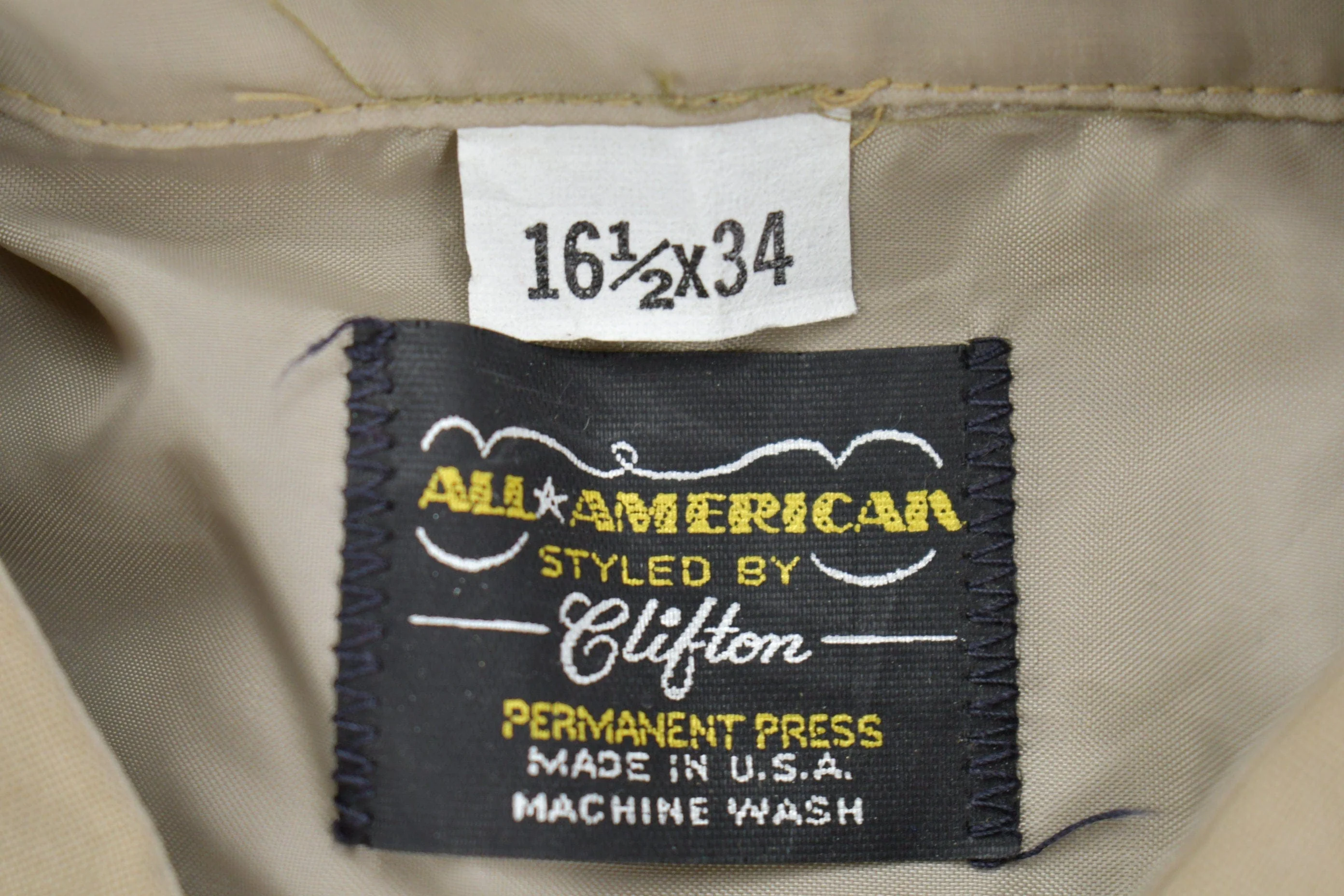 Vintage 1980s Khaki Uniform Button Up Shirt Men's XL - Image 3