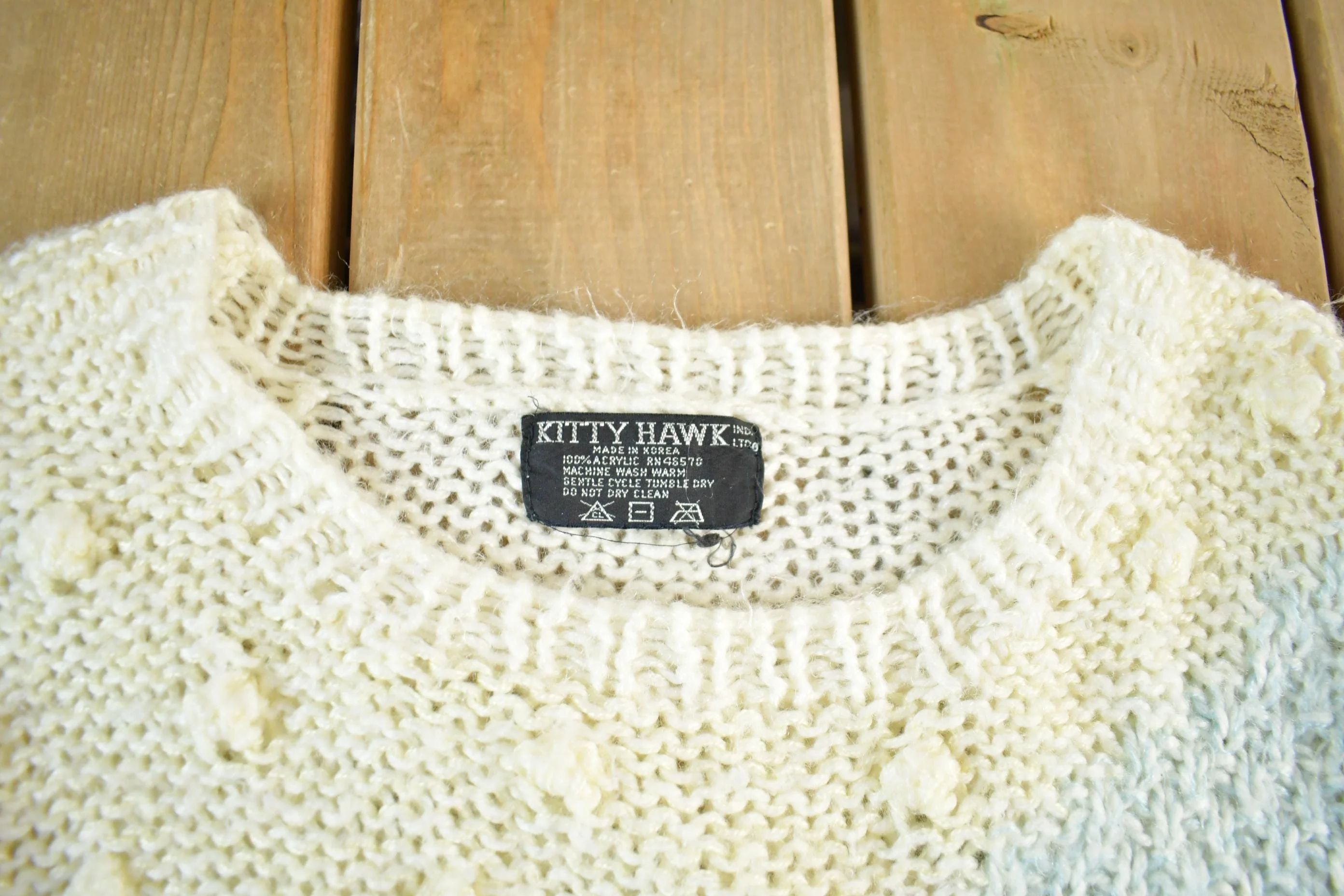 Vintage 1980s Kitty Hawk Knit Sweater Women's M - Image 4