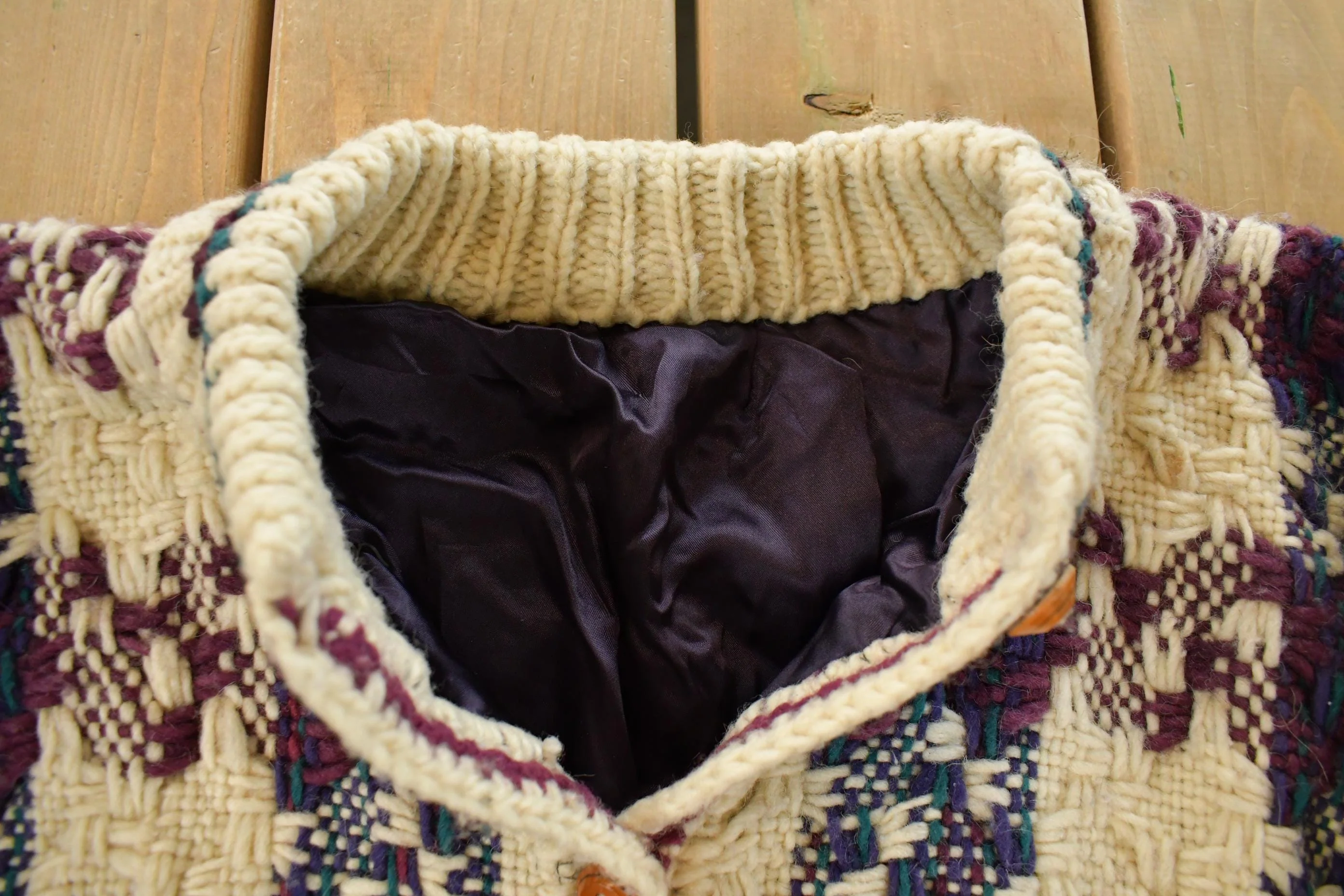 Vintage 1980s Knit Cardigan Sweater Jacket Women's Large - Image 5