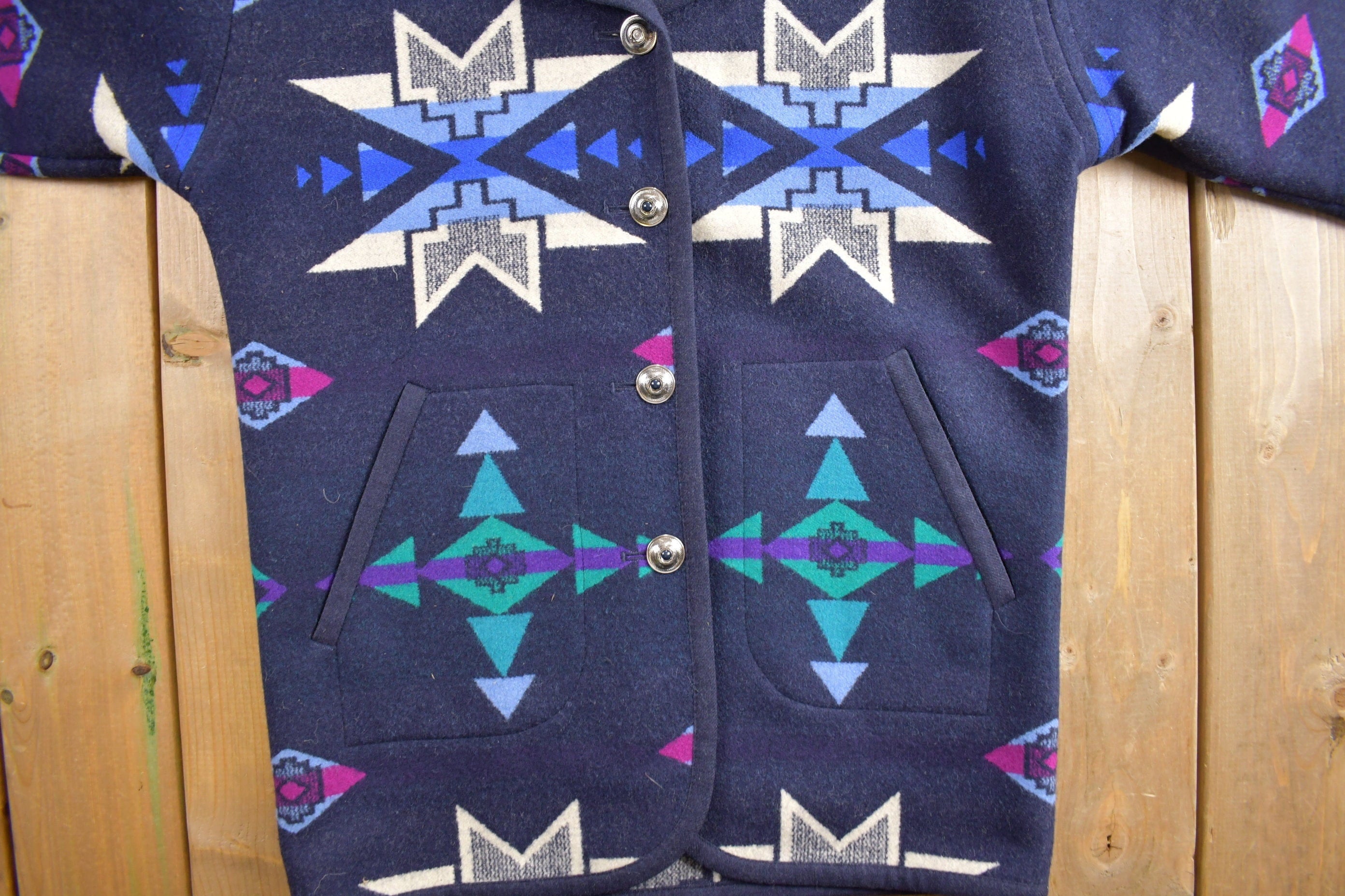 Vintage 1980s Knockabouts By Pendleton Aztec Pattern Jacket - Image 4