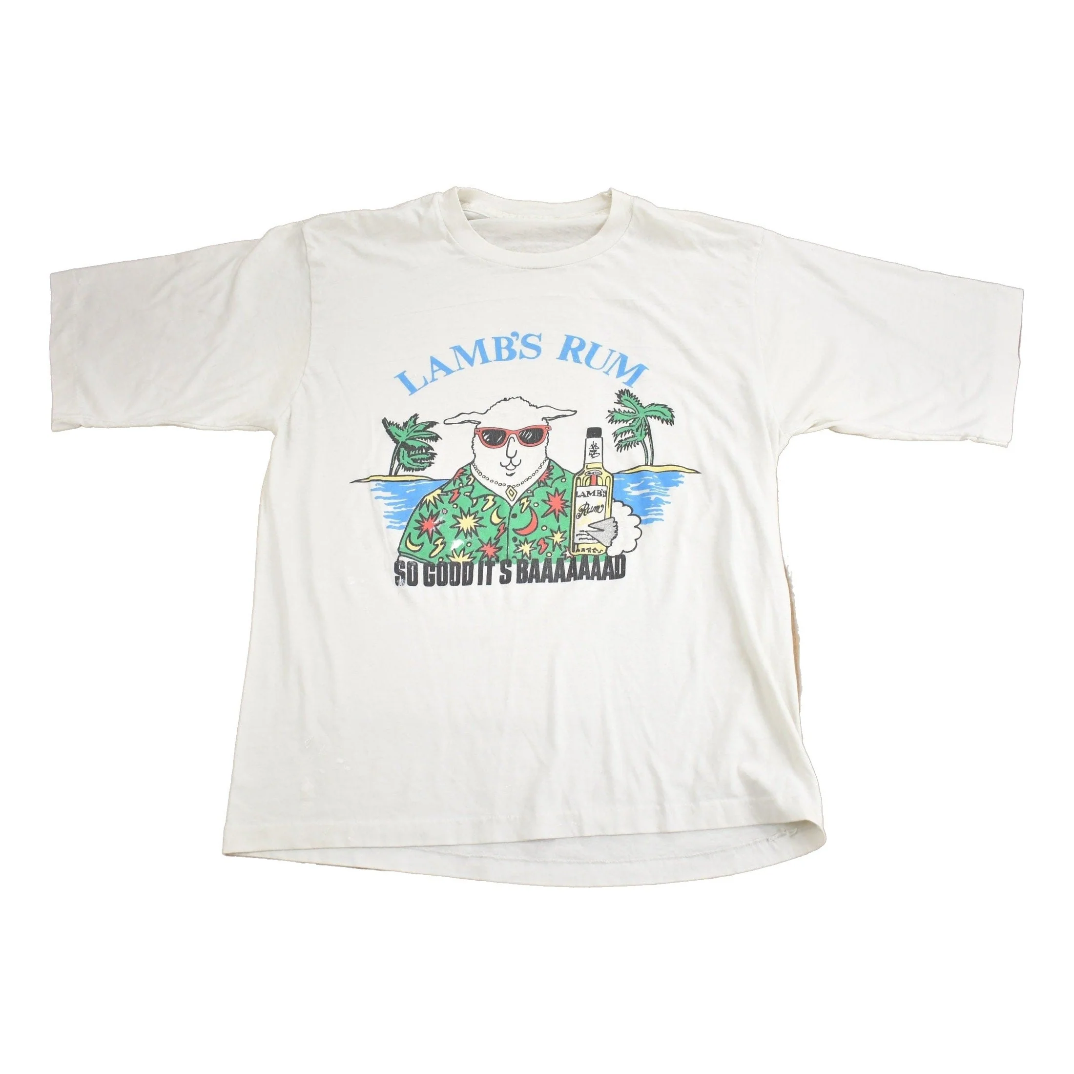 Vintage 1980s Lamb's Rum "So Good Its Baaaad" Graphic T Shirt Men's M