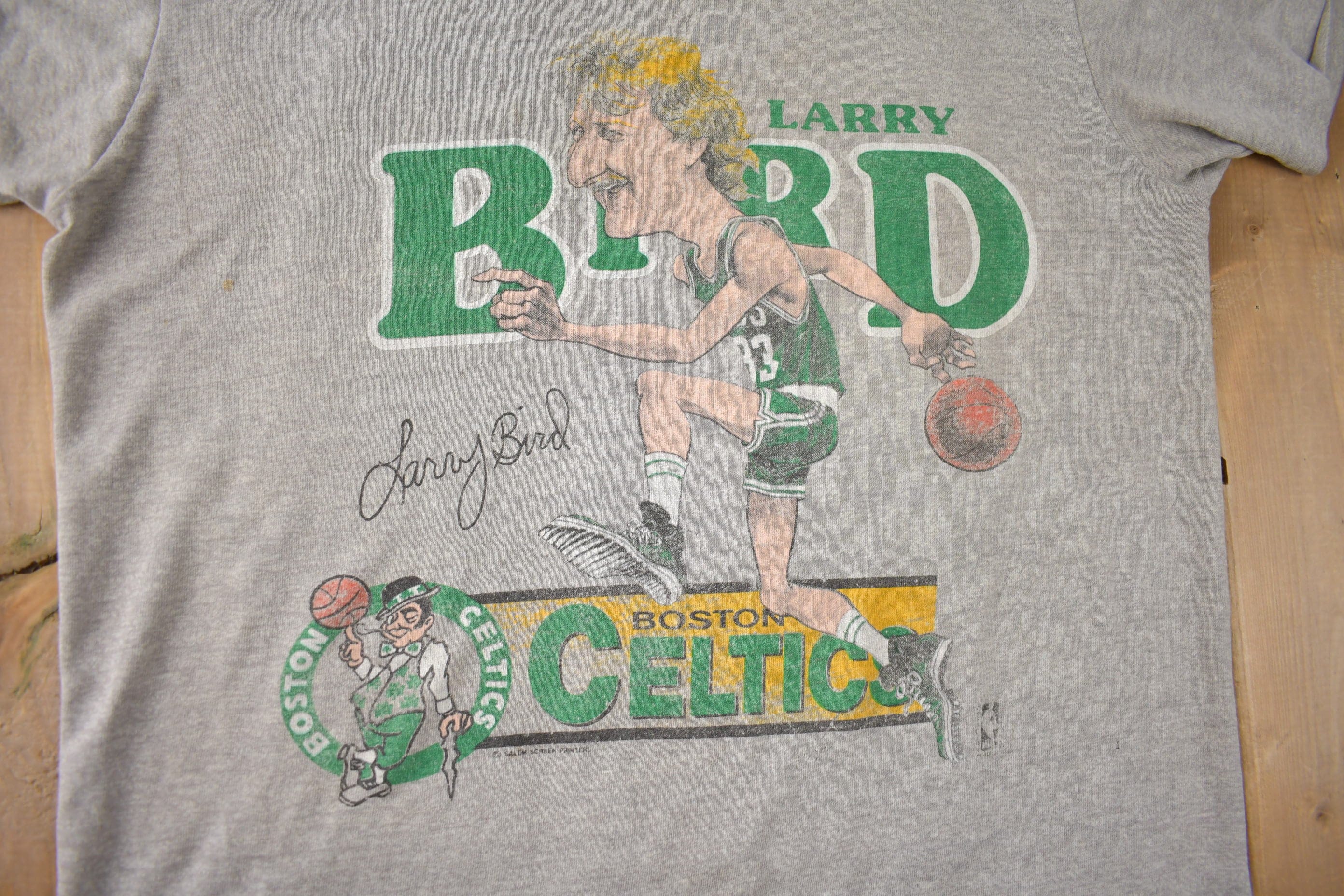 Vintage 1980s Larry Bird Boston Celtics NBA Basketball Graphic T-Shirt Men's M - Image 3