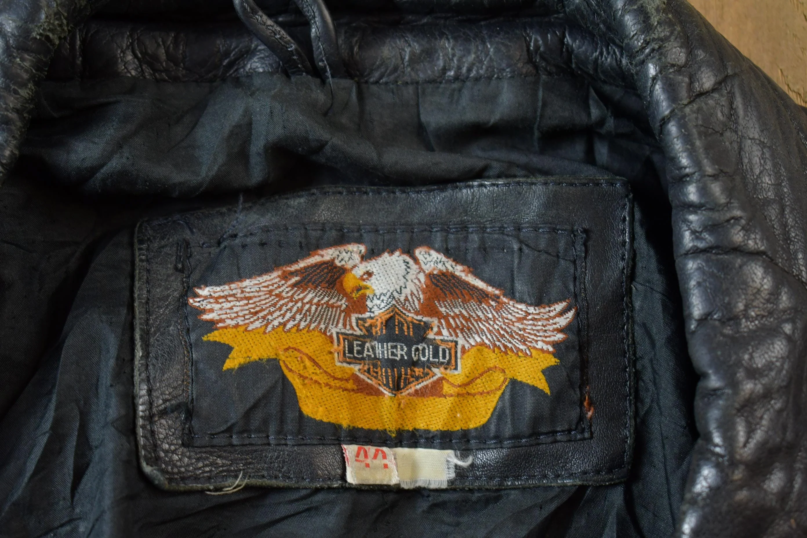 Vintage 1980s Leather Gold Biker Jacket - 44R - Image 4