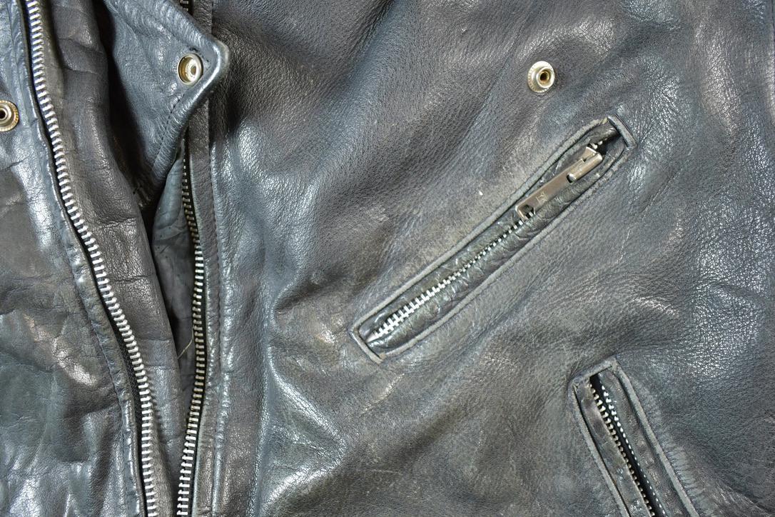 Vintage 1980s Leather Gold Harley Davidson Motorcycle Perfectly Distressed Biker Jacket Made In USA - Image 6
