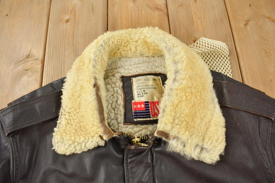 Vintage 1980s Leather Men's Flyer's Jacket Made In USA Men's Large - Image 4
