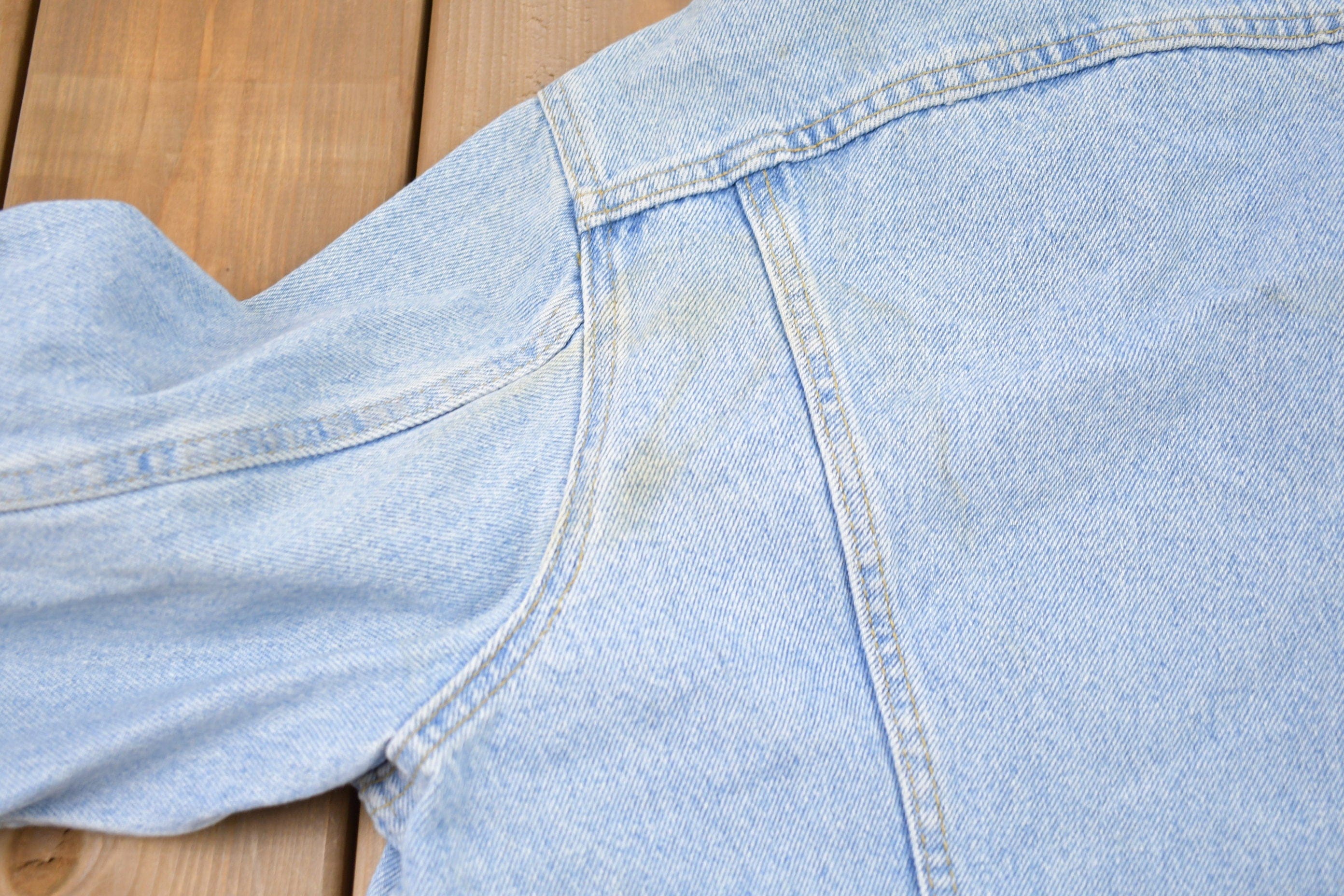 Vintage 1980s Lee Denim Jean Jacket Men's Large - Image 4