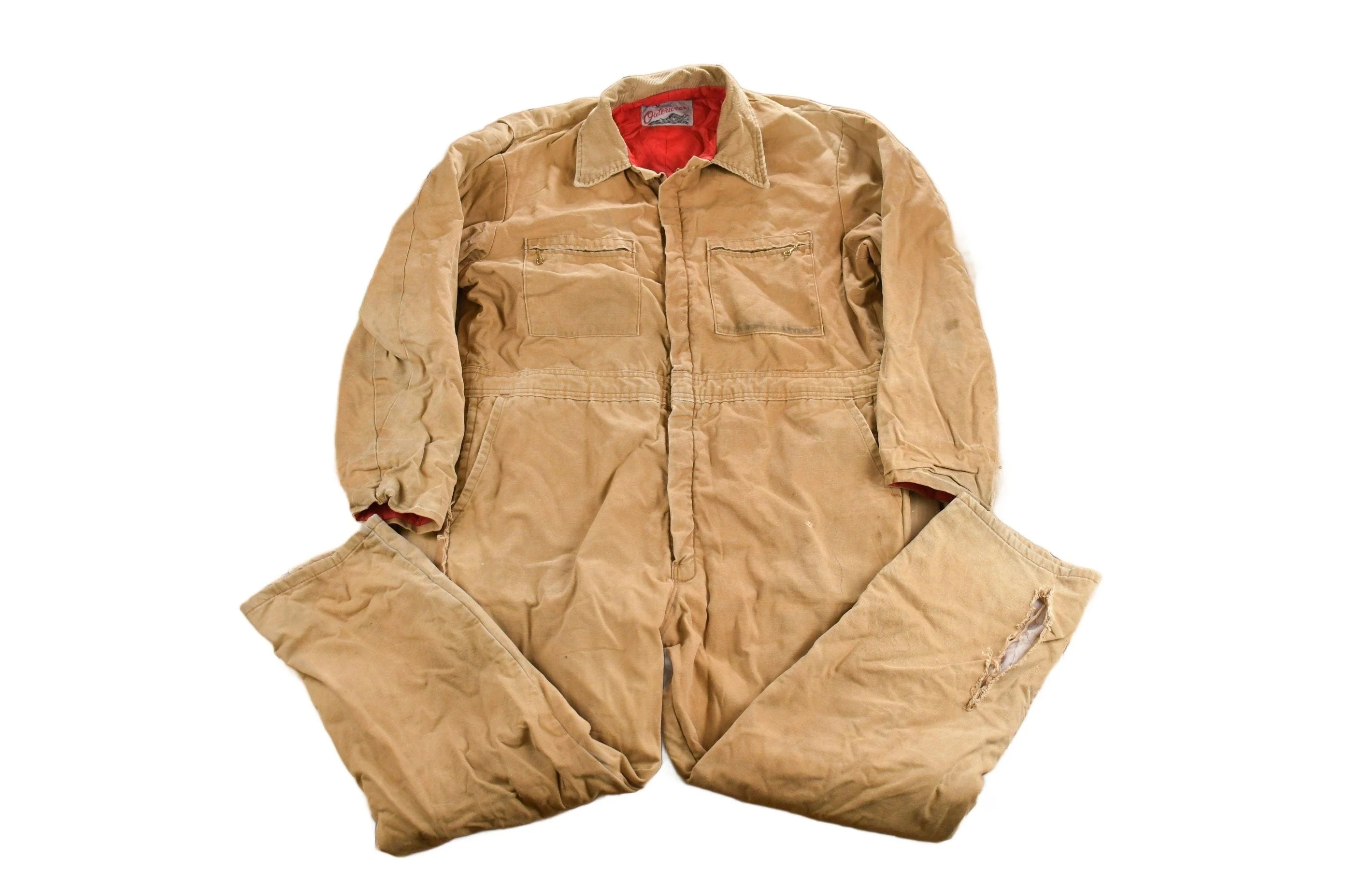 Vintage 1980s Lee Quilt Lined Duck Insulated Coverall Jumpsuit Men's 44 x 28 - Image 3