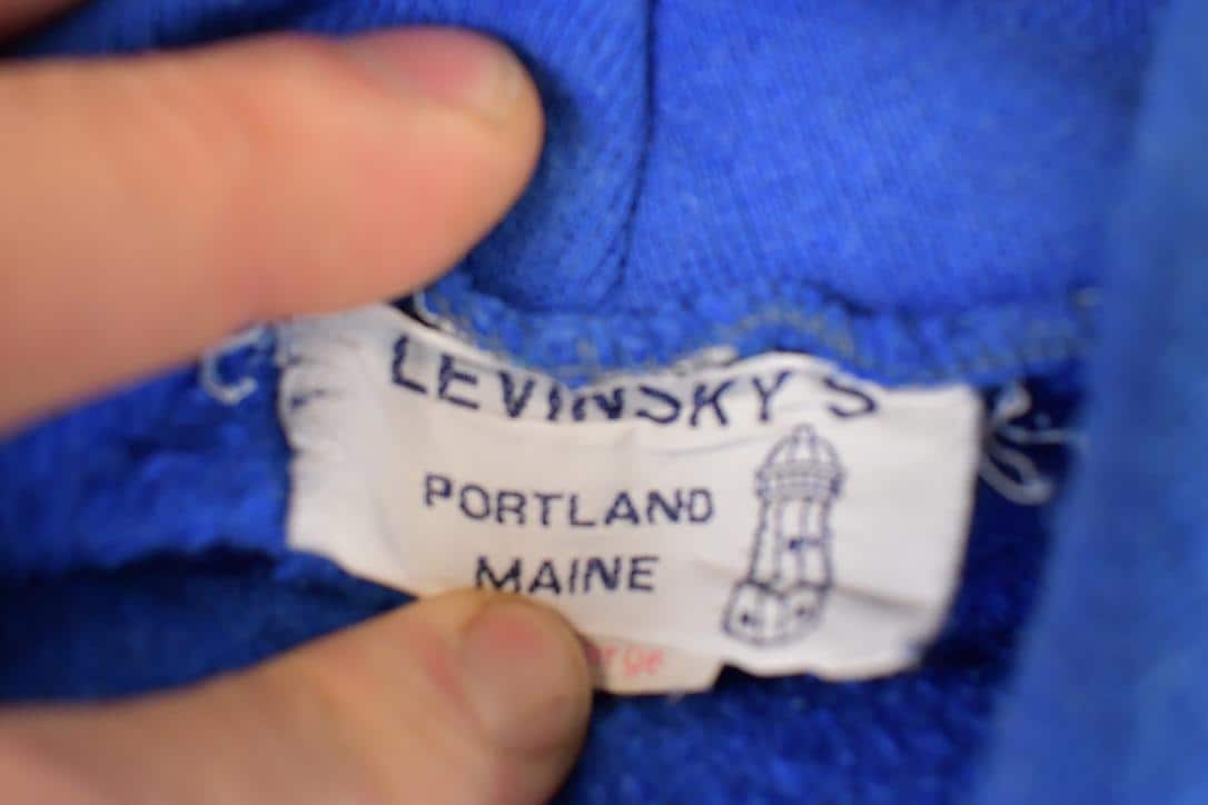 Vintage 1980s Levinsky's Blank Hoodie Sweatshirt Mens M - Image 3