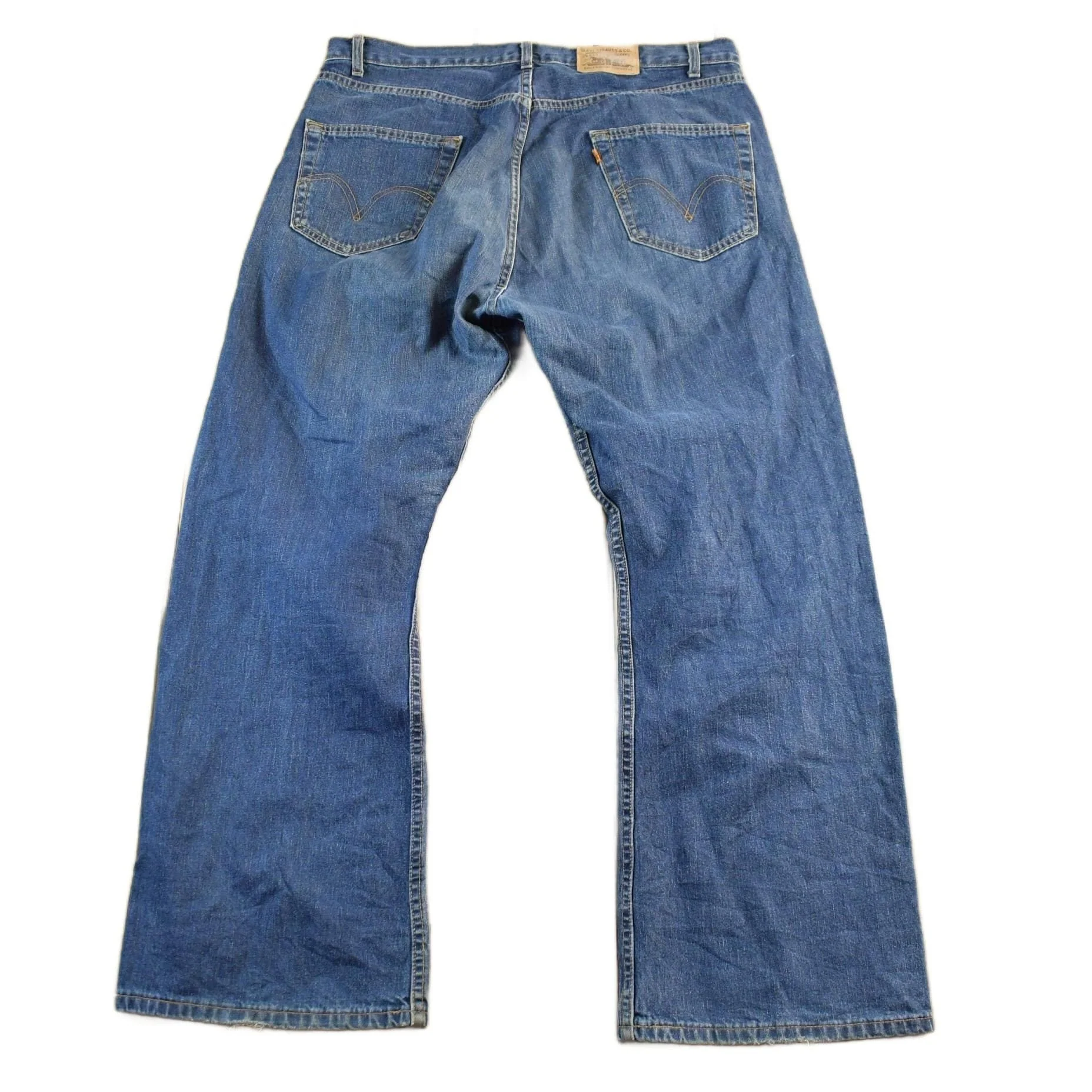 Vintage 1980s Levi's Orange Tab Bell Bottom Flare Denim Jeans Men's Men's 38 x 31 - Image 2