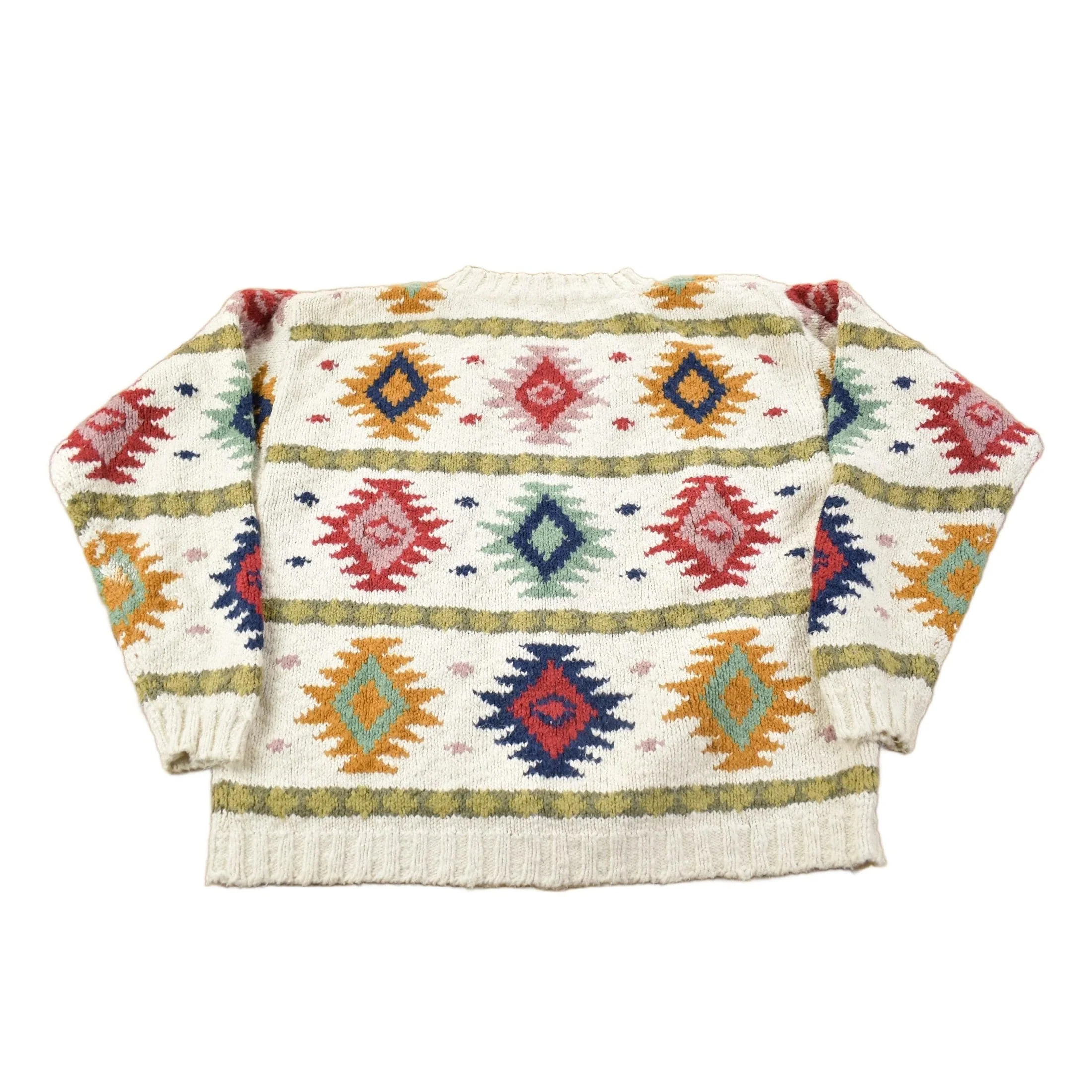 Vintage 1980s LL Bean Aztec Pattern Knit Sweater Men's Medium - Image 2