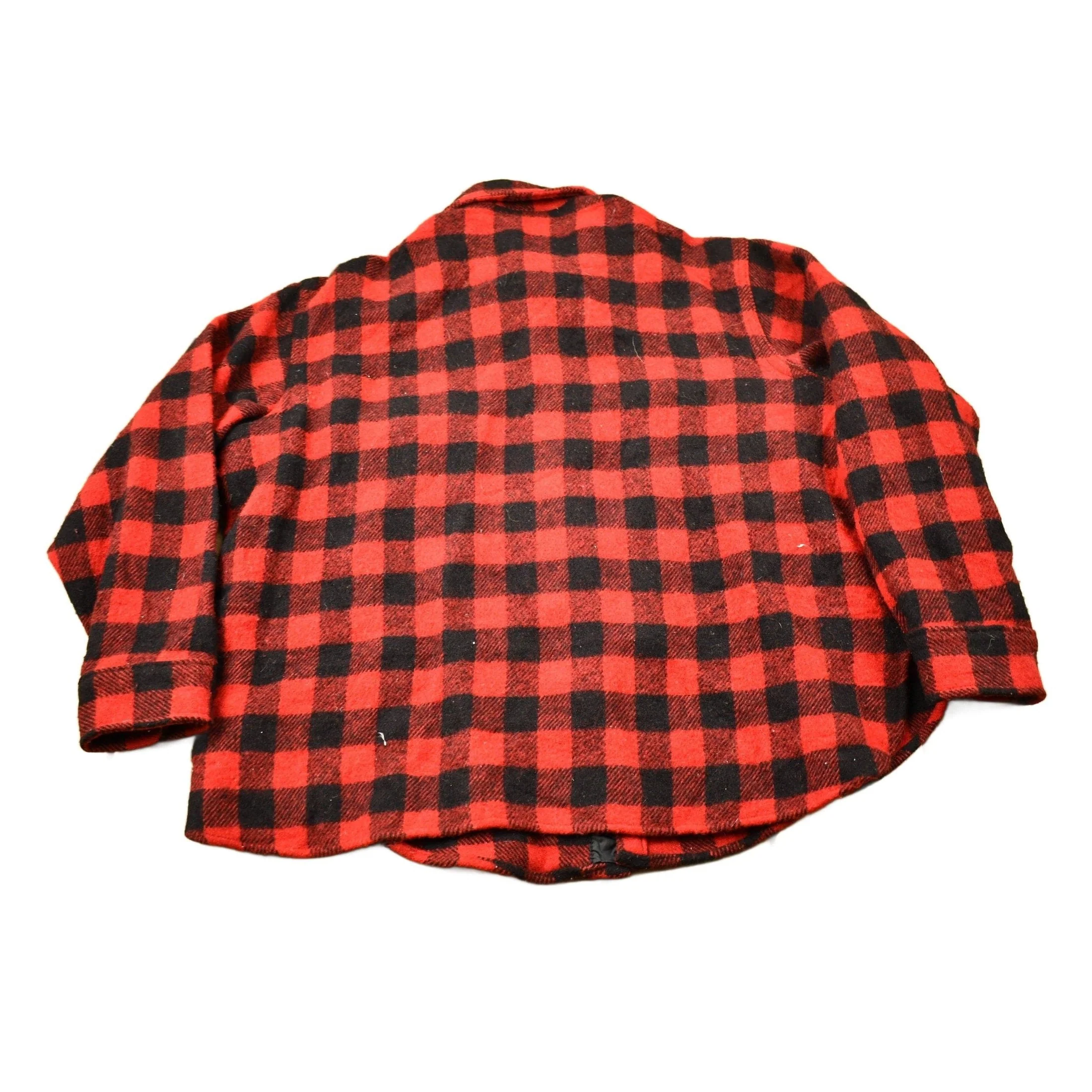 Vintage 1980s LL Bean Buffalo Plaid Wool Button Up Shirt Men's 2XL - Image 2