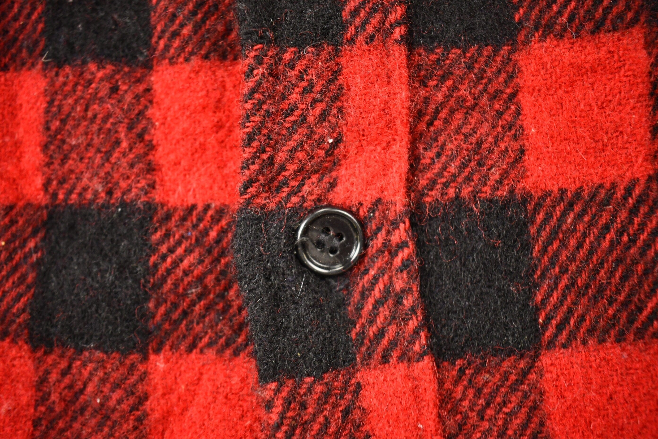 Vintage 1980s LL Bean Buffalo Plaid Wool Button Up Shirt Men's 2XL - Image 4