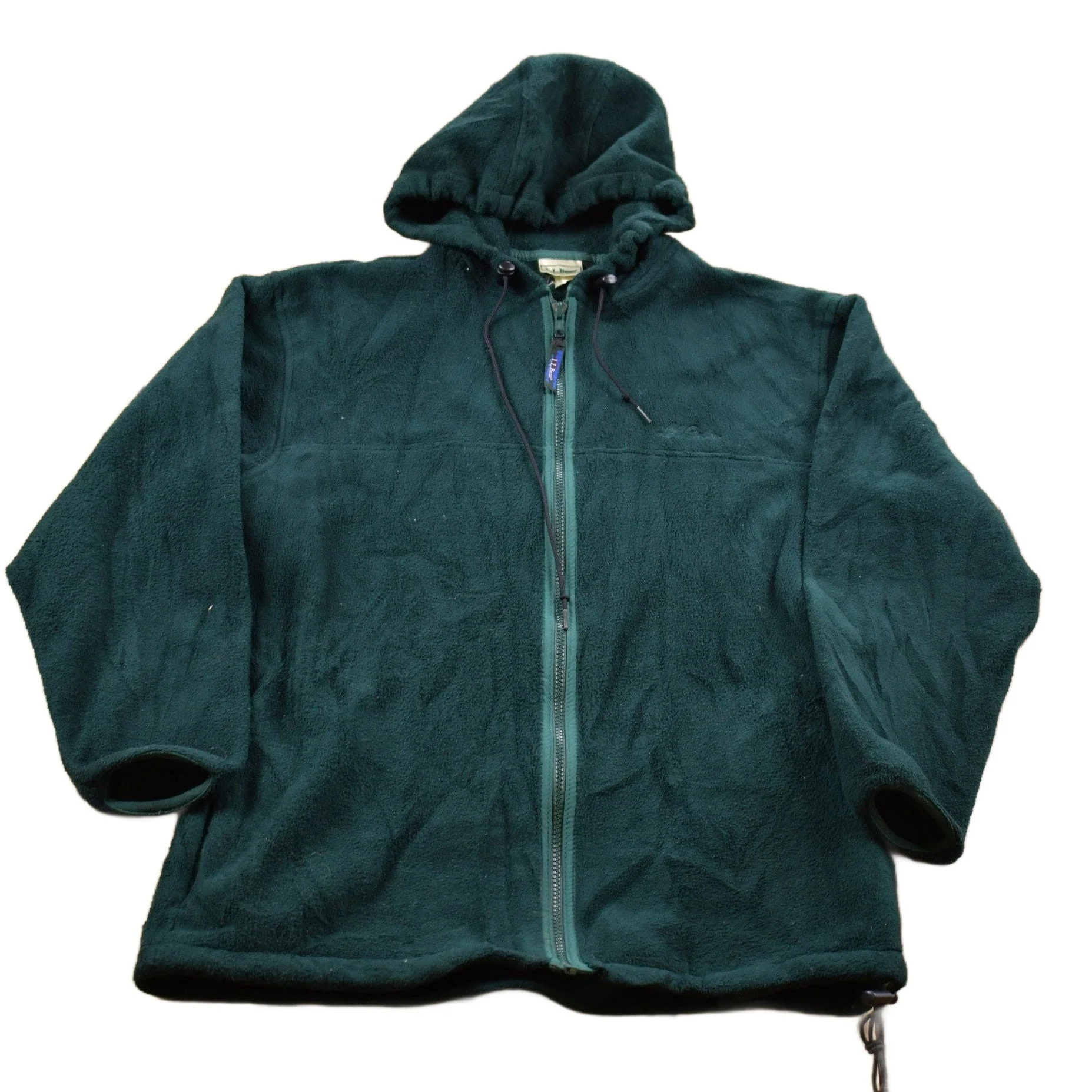 Vintage 1980s LL Bean Full Zip Hooded Fleece Sweater Men's Medium