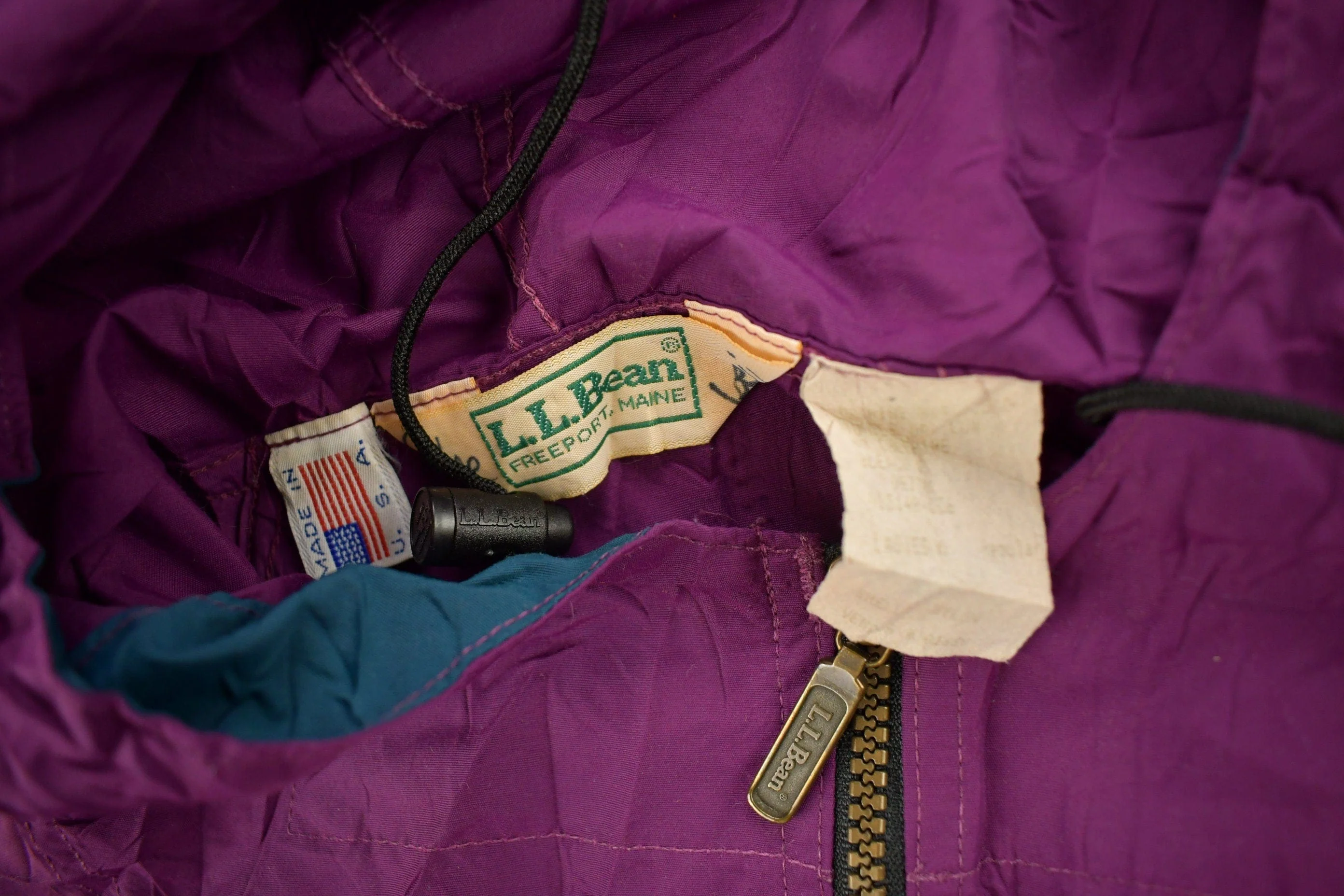 Vintage 1980s LL Bean Quarter Zip Anorak Ladies Windbreaker Jacket Men's Medium - Image 6
