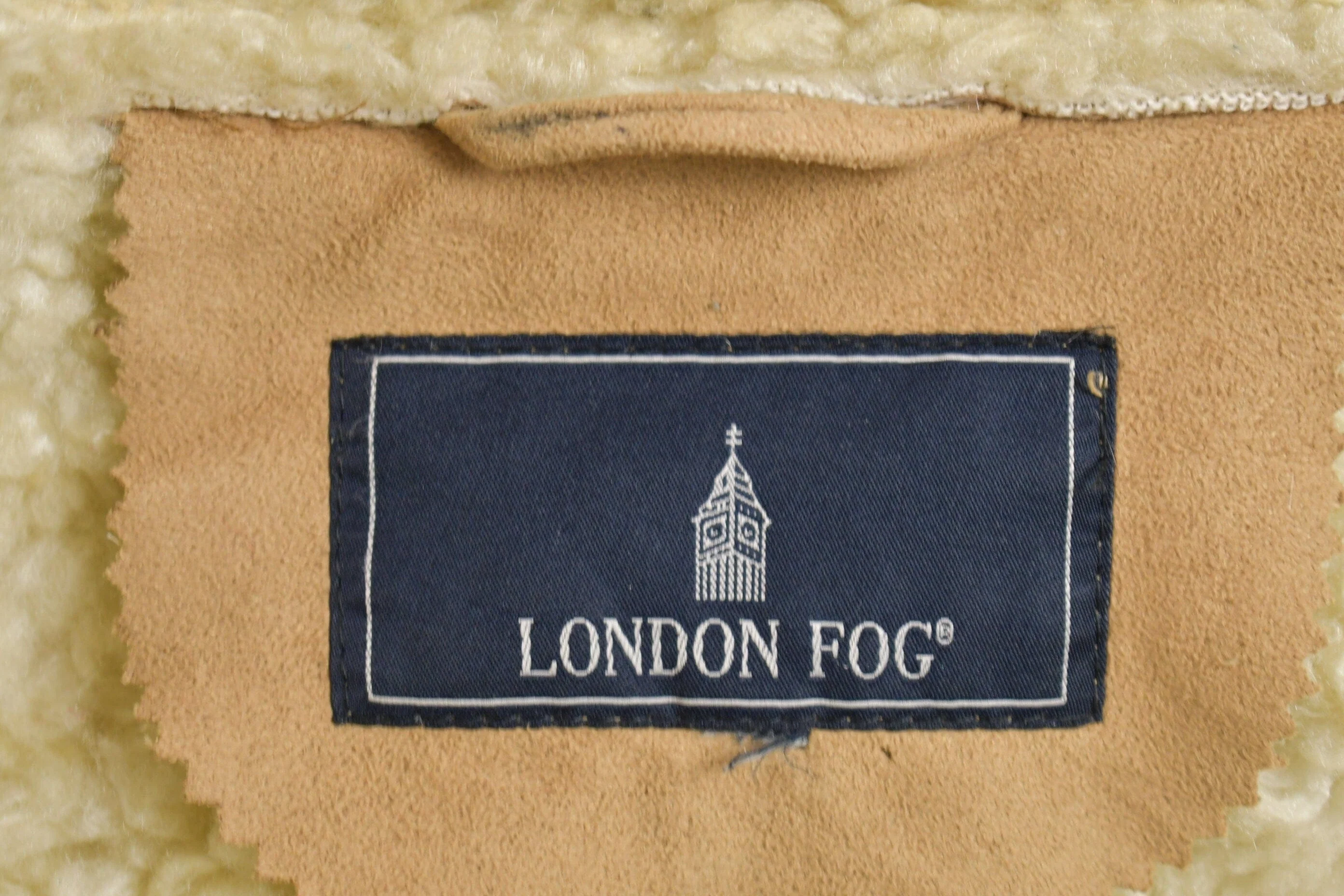 Vintage 1980s London Fog Faux Lambskin Sheerling Leather Jacket Men's Large - Image 3