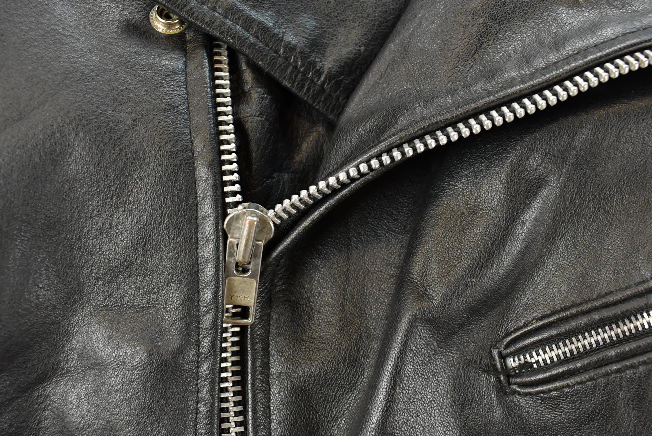 Vintage 1980s Lucky Leather Biker Motorcycle Leather Jacket Women's Medium - Image 5