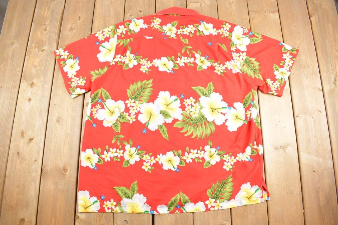 Vintage 1980s Made In Hawaii Hawaiian Button Up Shirt Men's 2XL - Image 3
