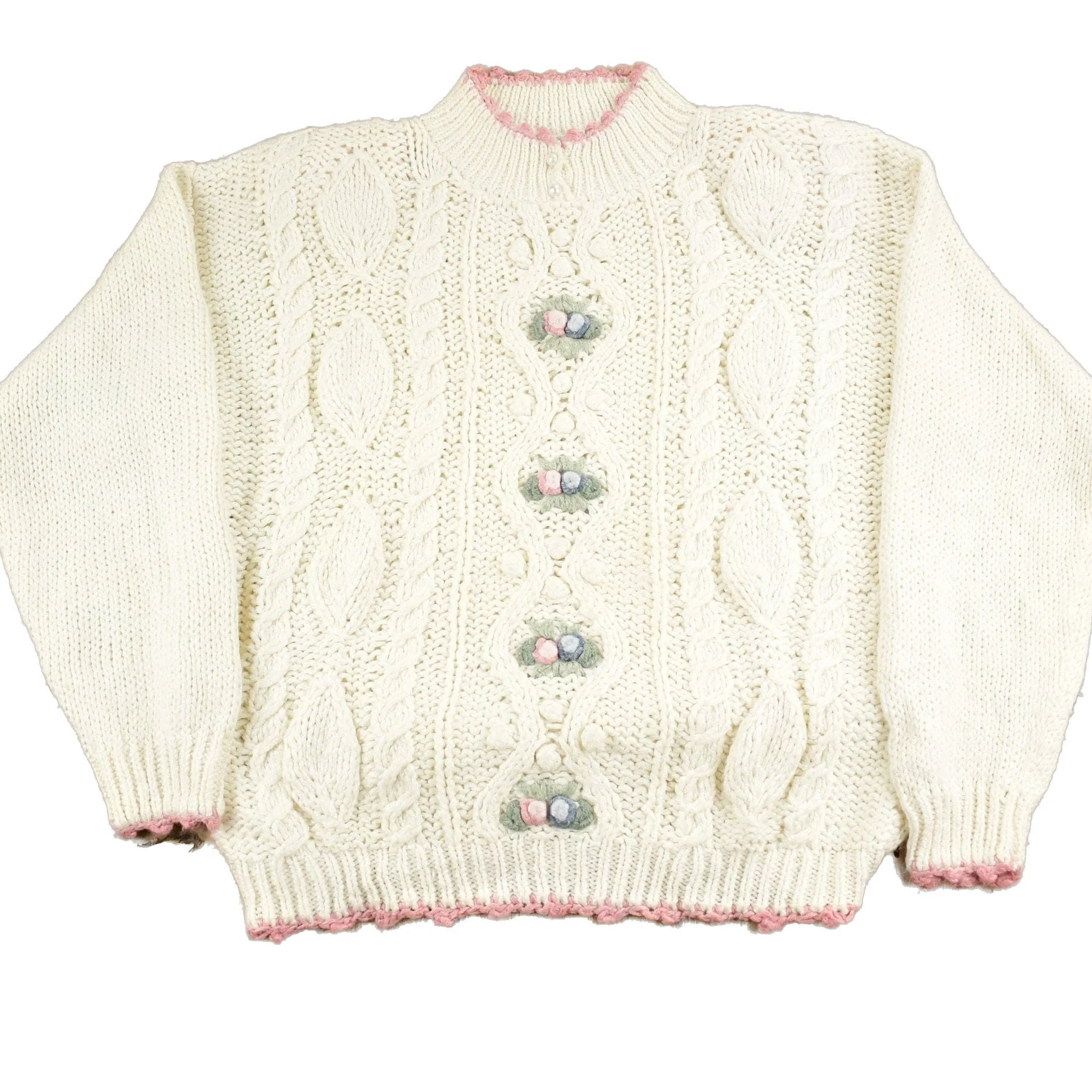 Vintage 1980s Maggie Lawrence Floral Knitted Sweater Women's M