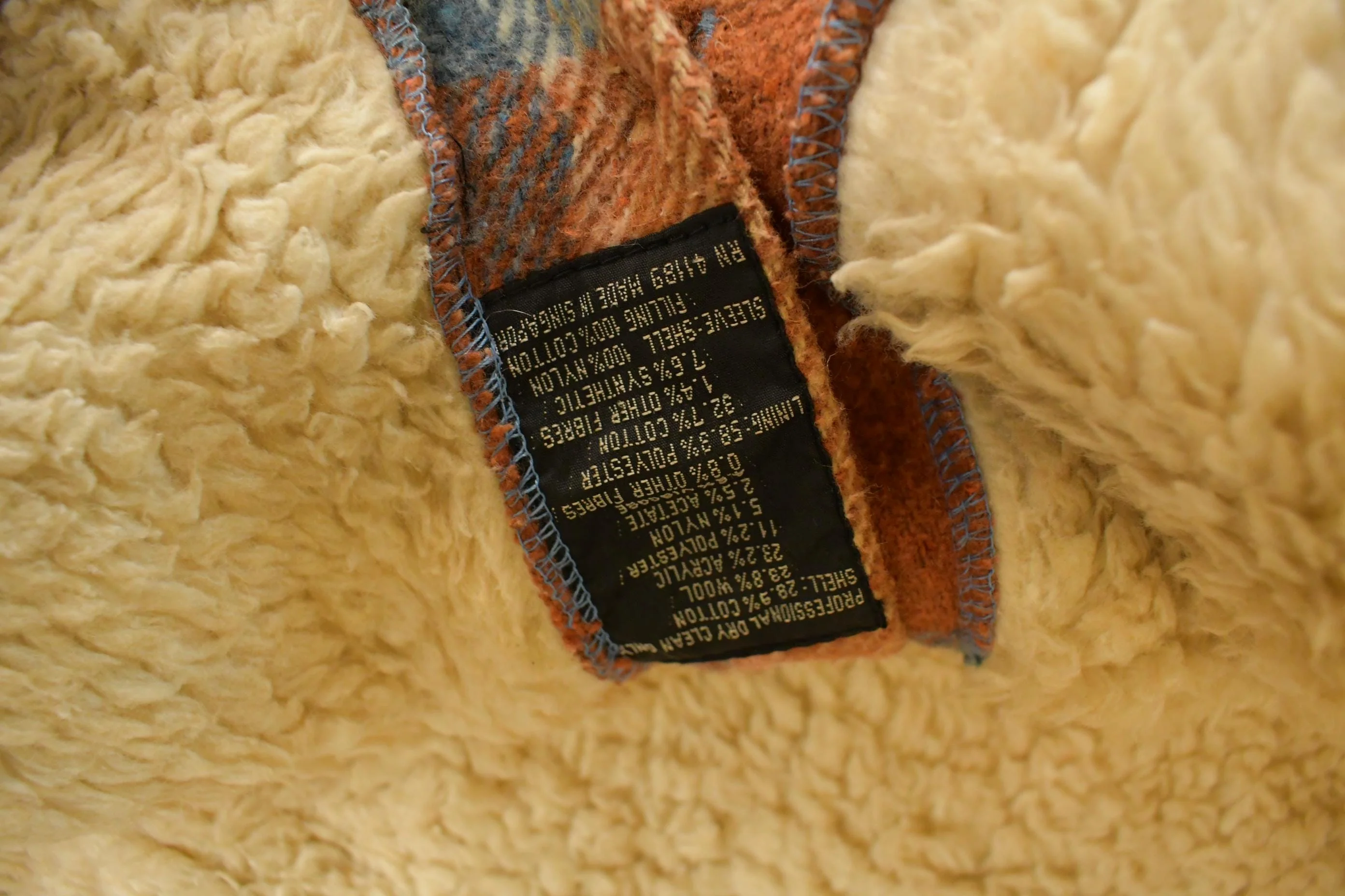 Vintage 1980s Matt Andrews Sherpa Lined Flannel Shirt Jacket Men's Large - Image 6