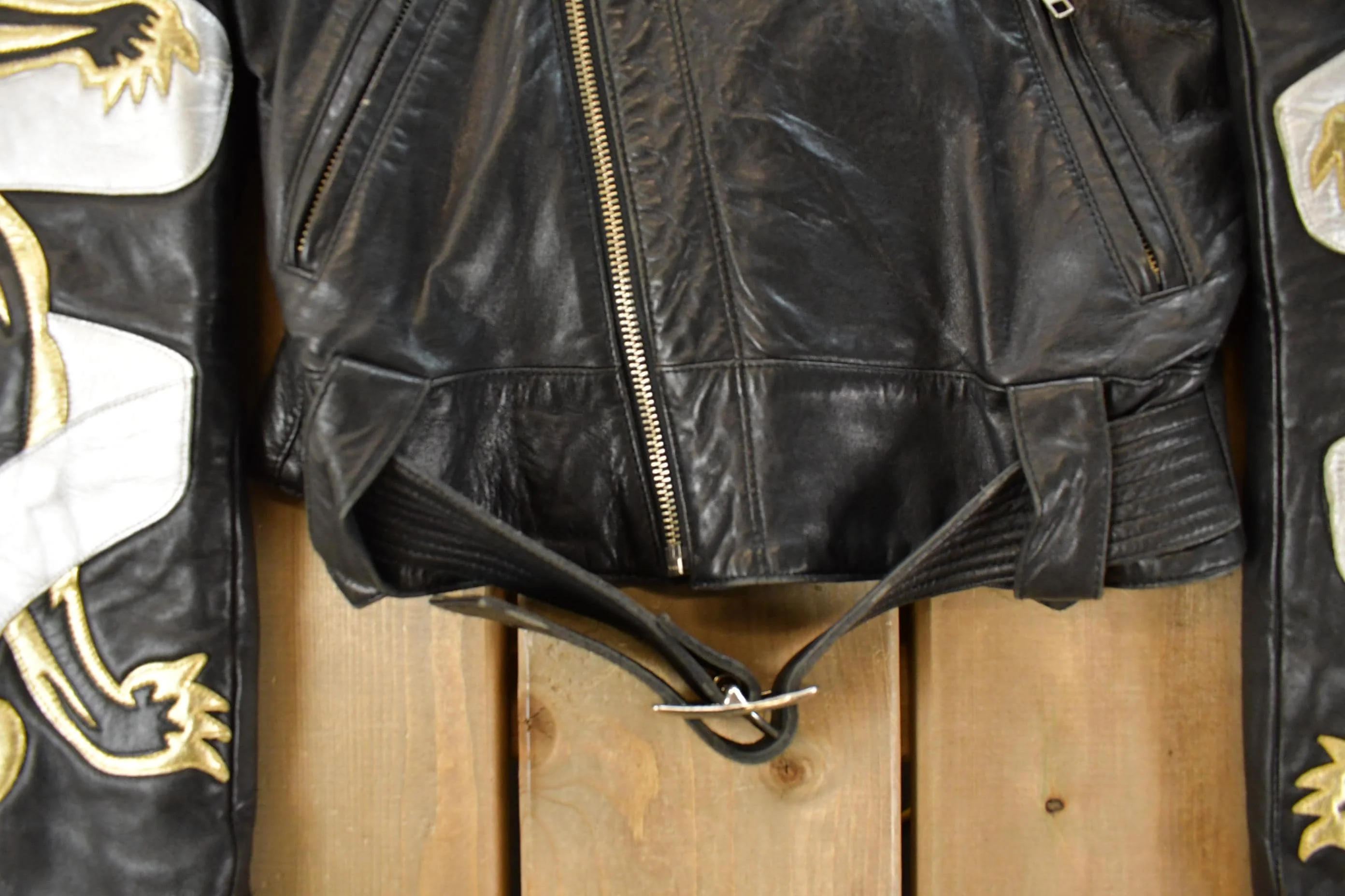 Vintage 1980s Michael Hoban North Beach Motorcycle Leather Jacket Women's XS-S - Image 4