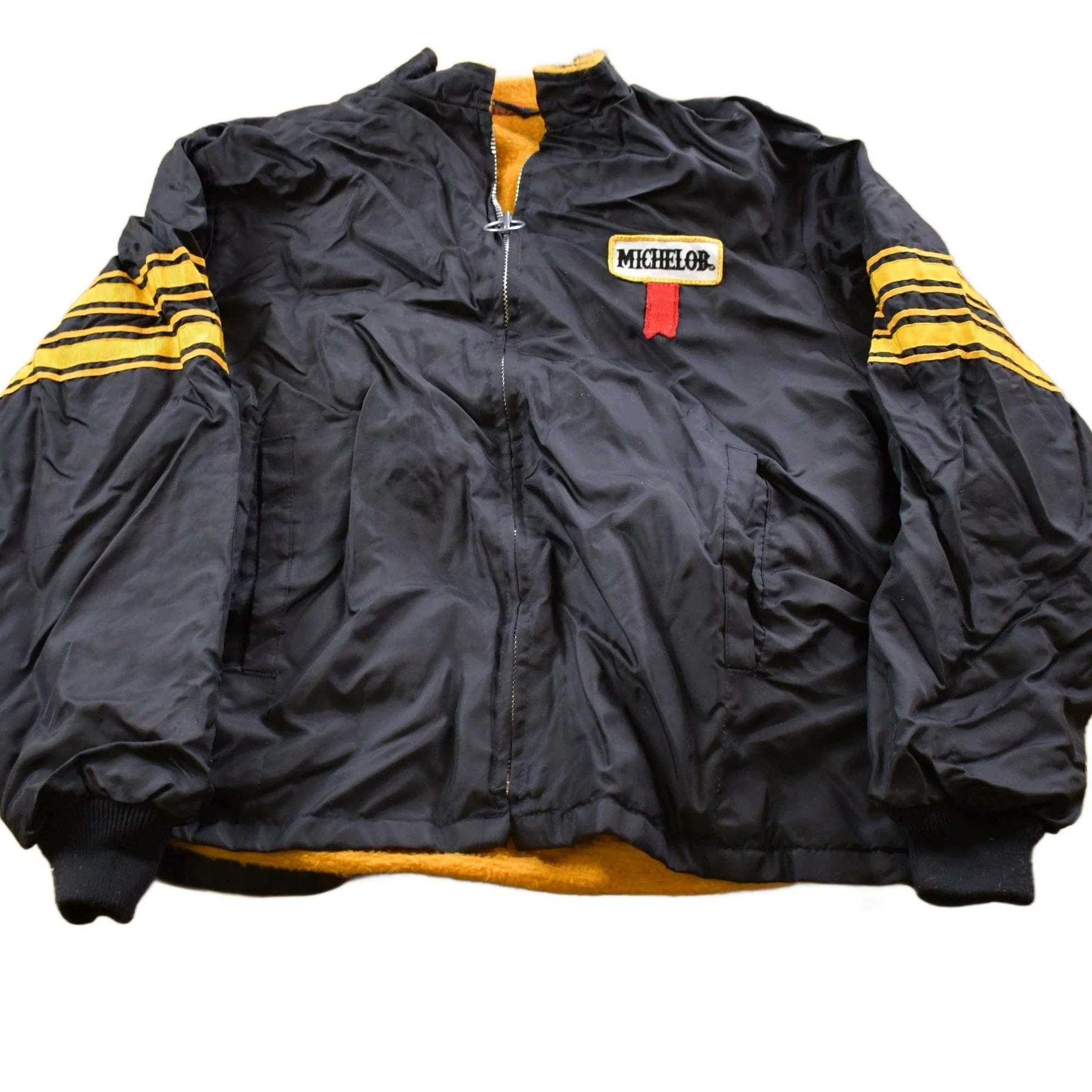 Vintage 1980s Michelob Fleece Lined Windbreaker Jacket Men's Medium