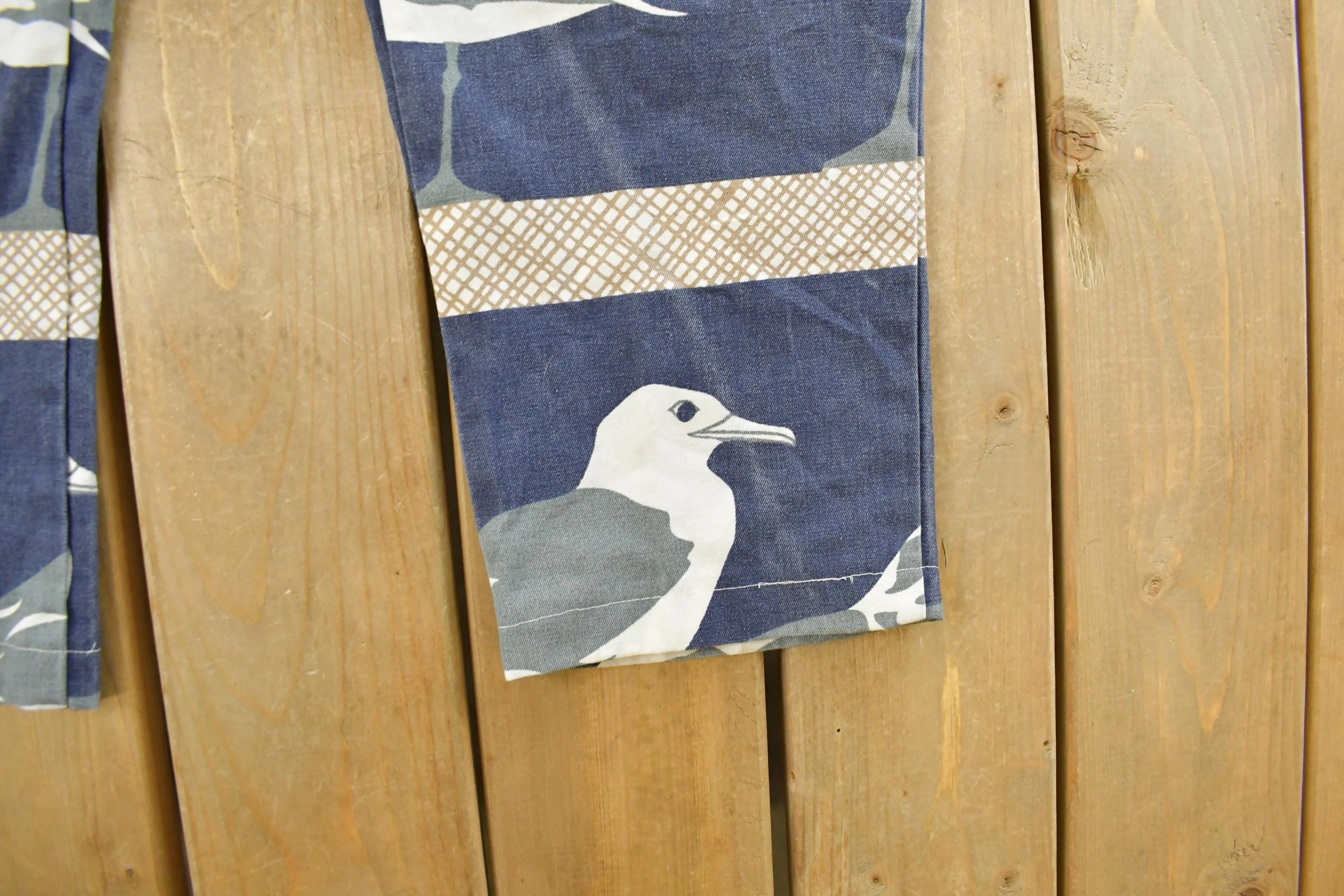 Vintage 1980s Michigan Rag Co Seagull Bird All Over Print Pants Men's Large - Image 3