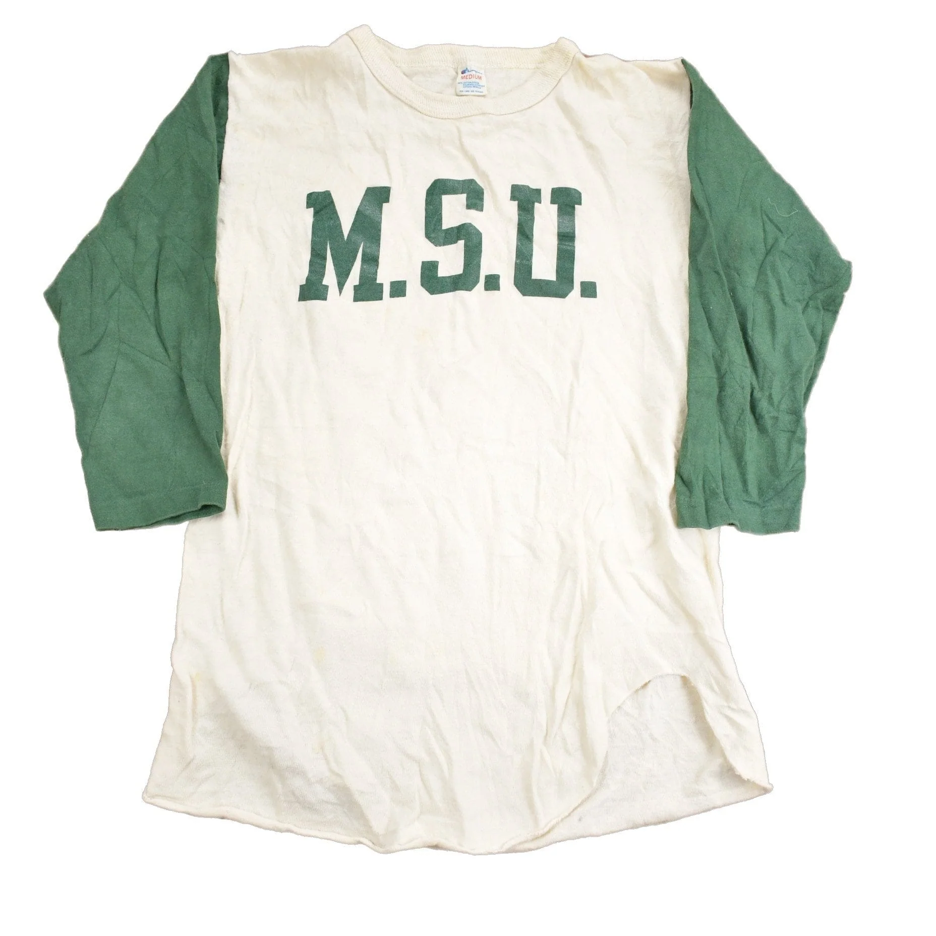 Vintage 1980s Michigan State University Collegiate Champion Raglan Shirt Men's XS