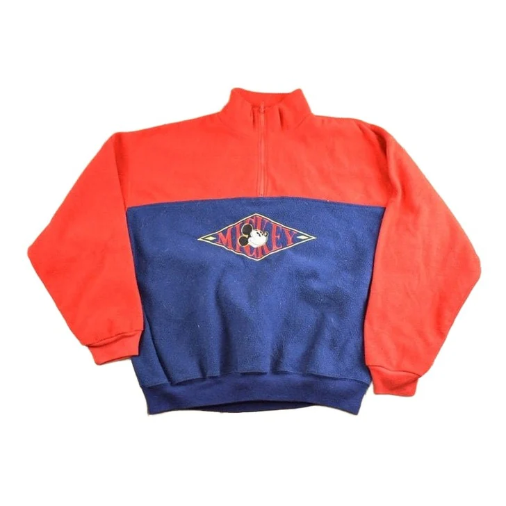 Vintage 1980s Mickey Mouse Embroidered Disney Fleece Sweater