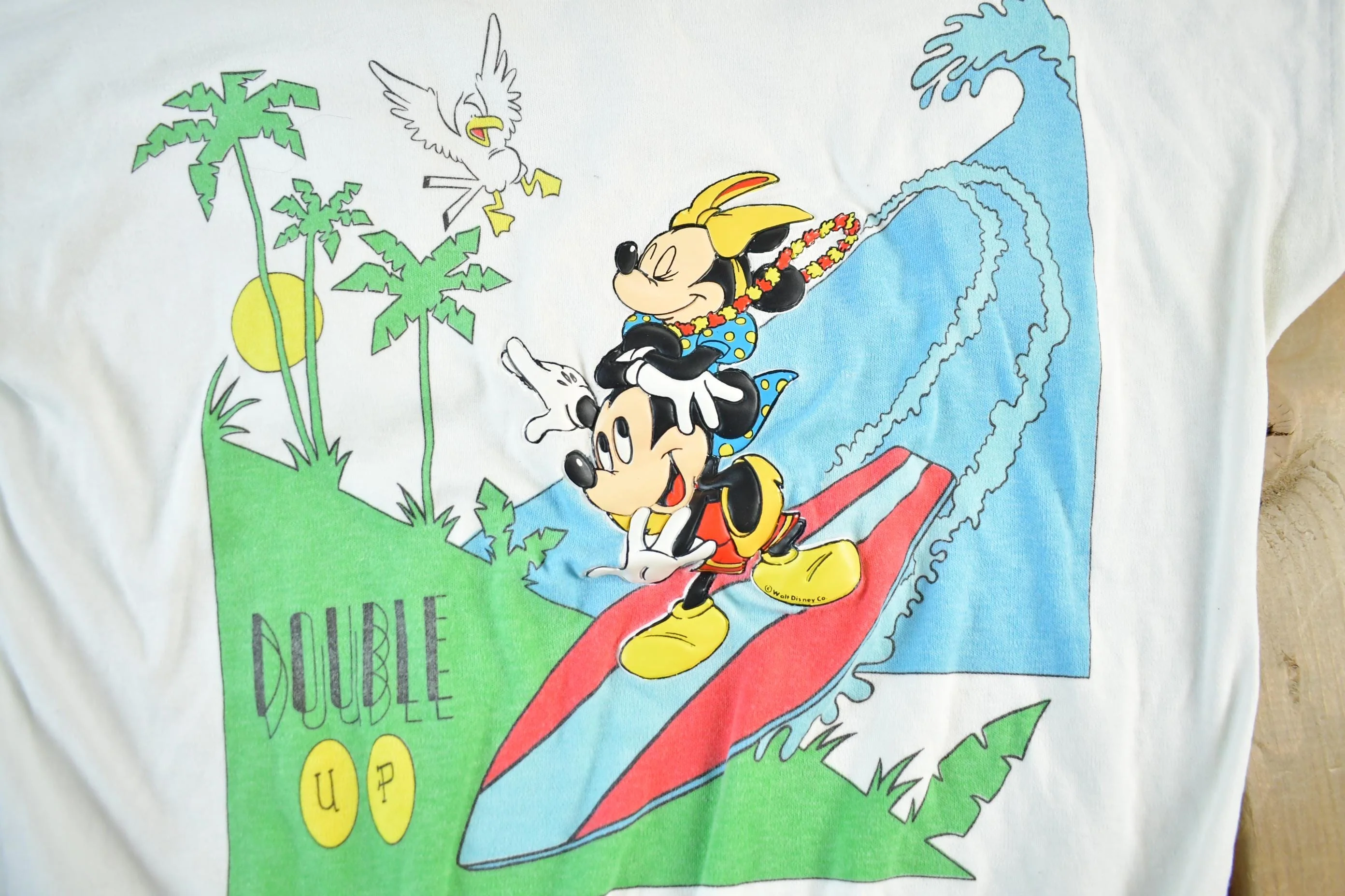 Vintage 1980s Mickey Mouse Surfing Sleeveless Vest Sweatshirt Women's Medium - Image 3