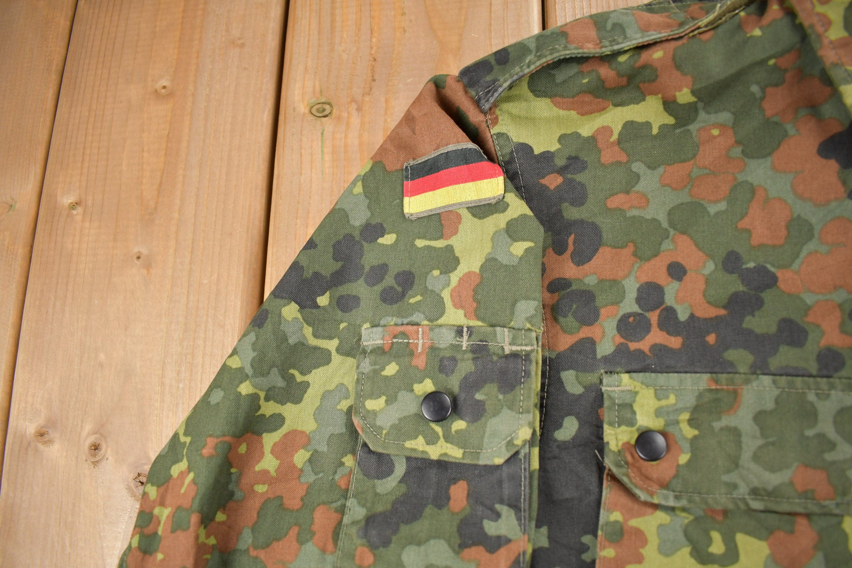 Vintage 1980s Military Camouflaged Jacket Men's Medium - Image 4