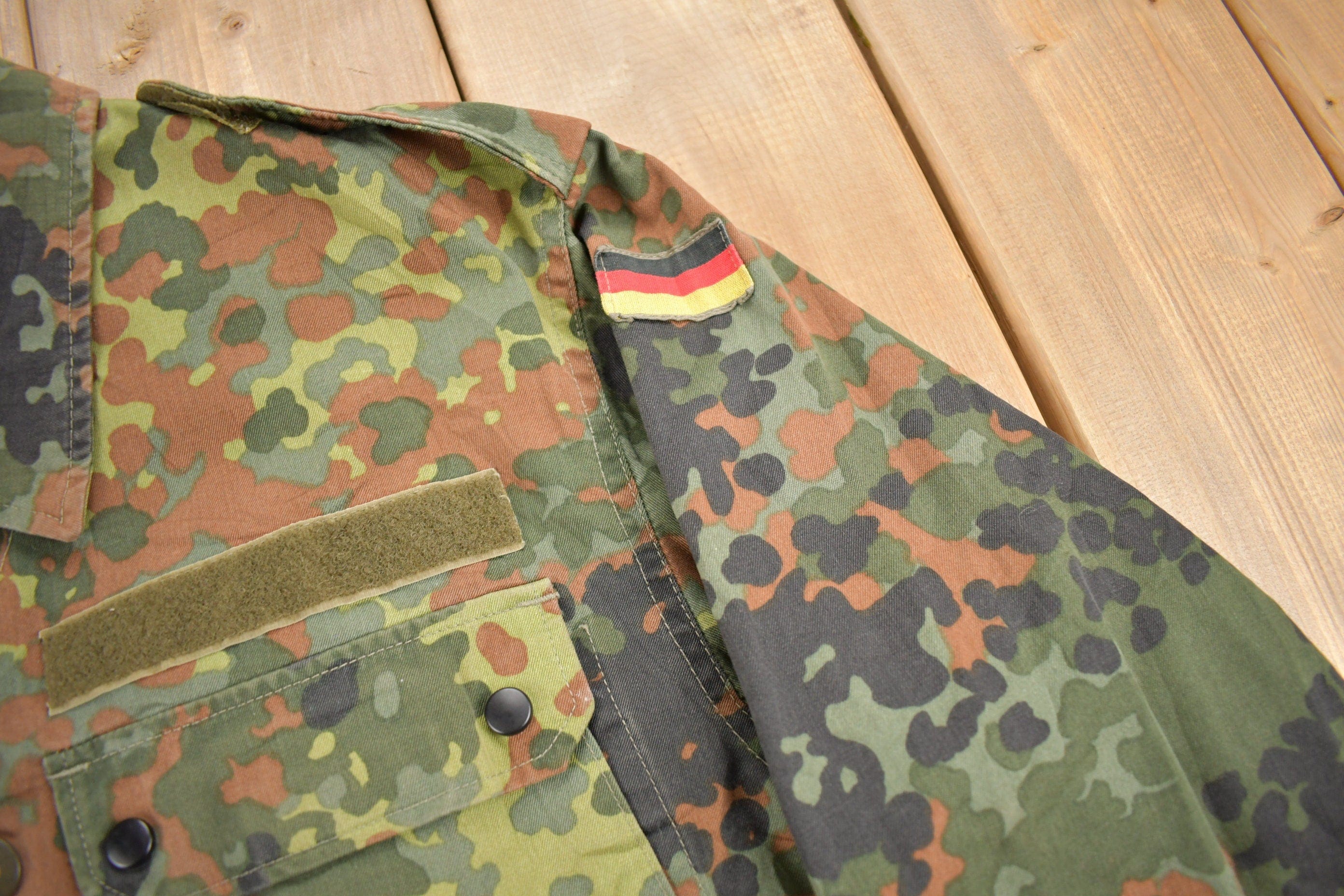 Vintage 1980s Military Camouflaged Jacket Men's Medium - Image 5
