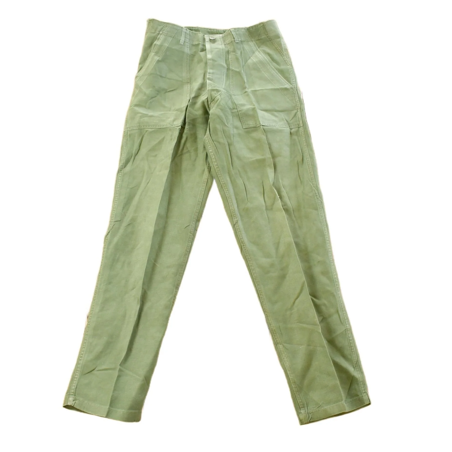 Vintage 1980s Military OG-107 Starched Sateen Fatigue Pants Men's 31 x 32