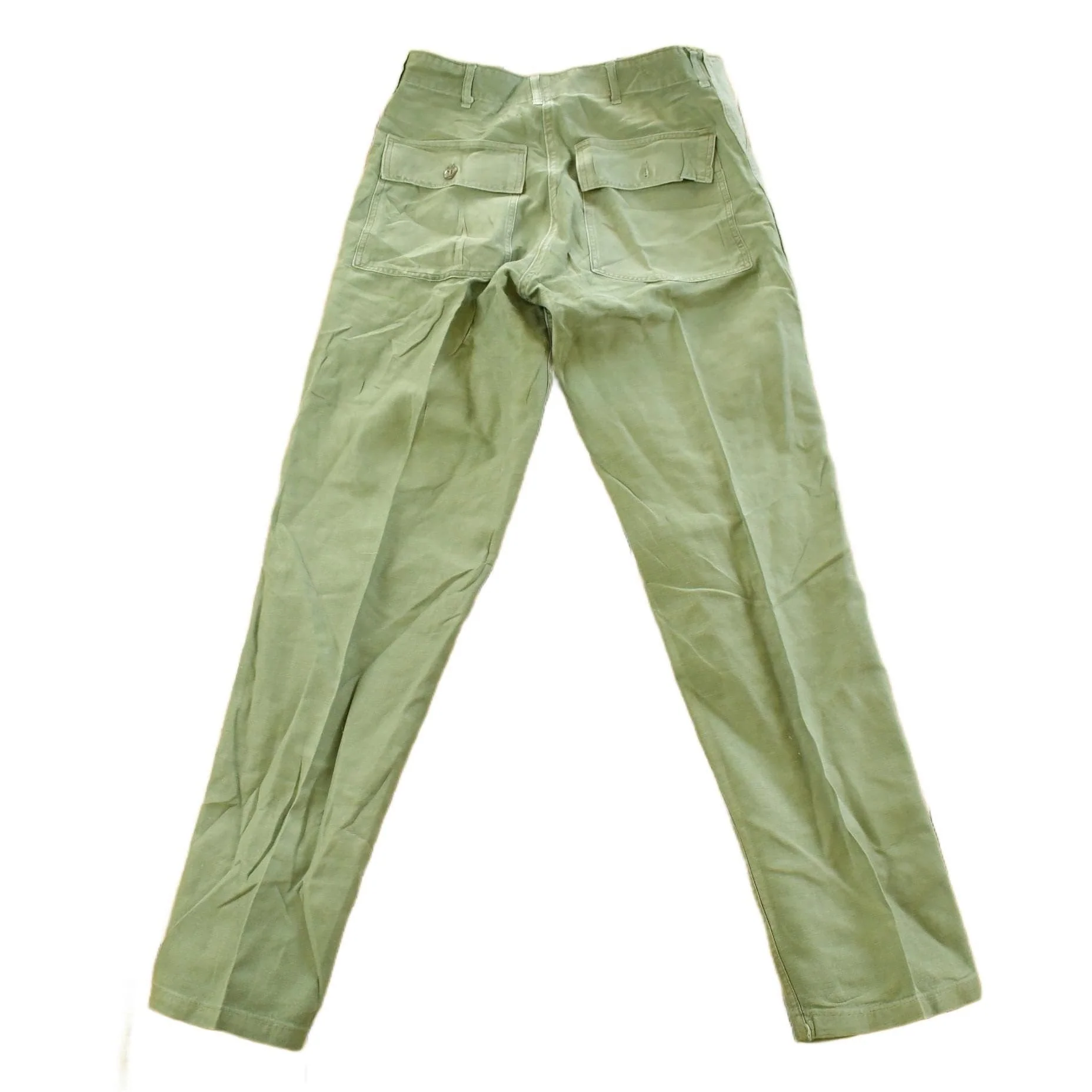 Vintage 1980s Military OG-107 Starched Sateen Fatigue Pants Men's 31 x 32 - Image 2