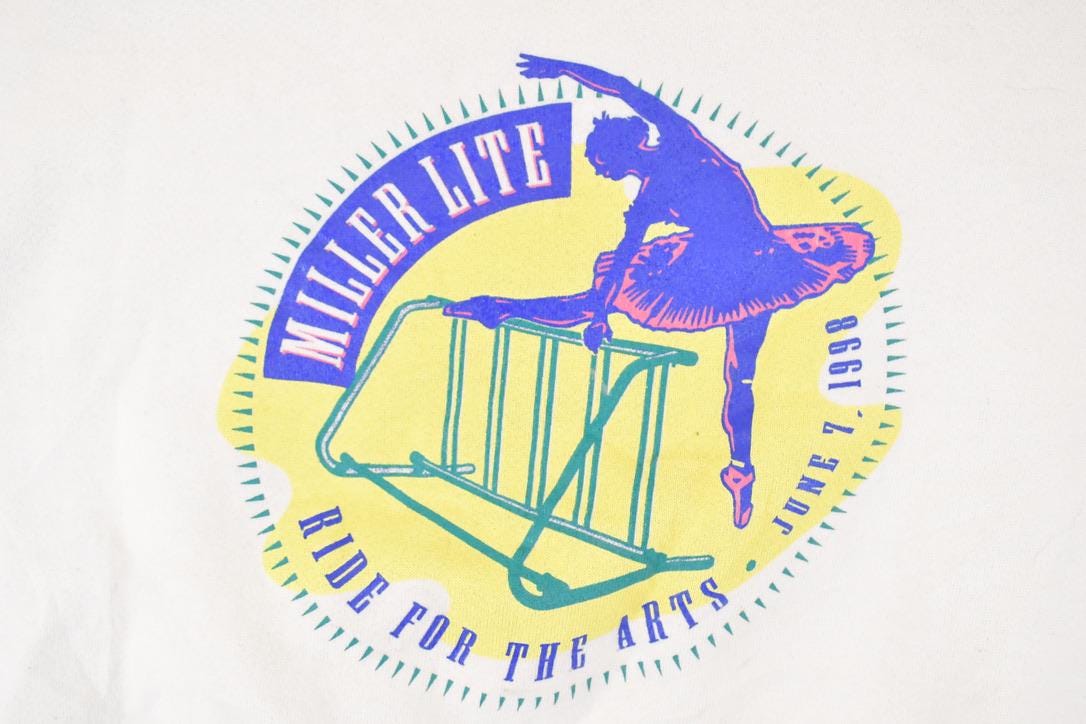 Vintage 1980s Miller Lite Surfing Graphic Print Crewneck Sweatshirt Mens L - Image 3