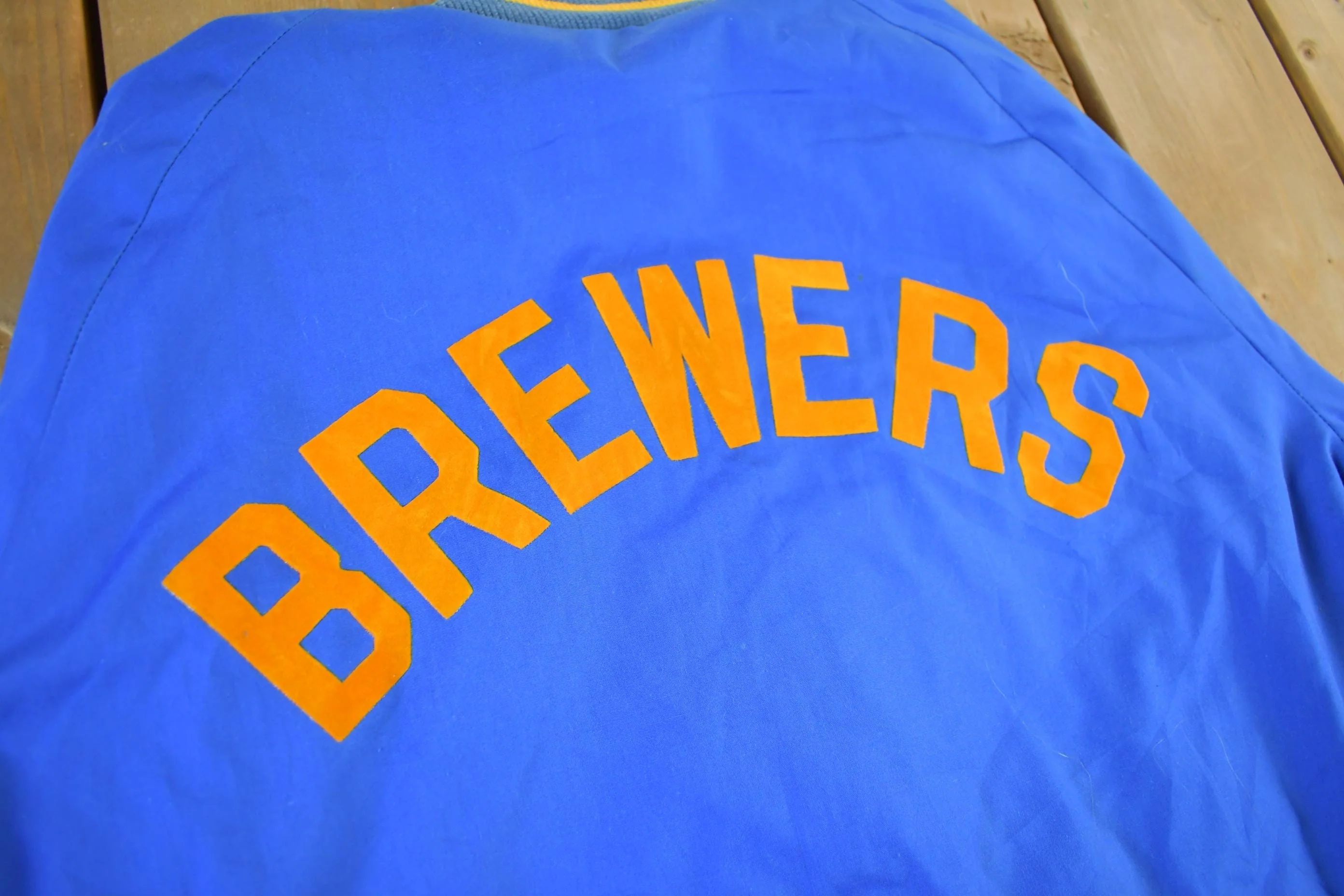 Vintage 1980s Milwaukee Brewers MLB Pyramid Windbreaker Jacket Men's Large - Image 7