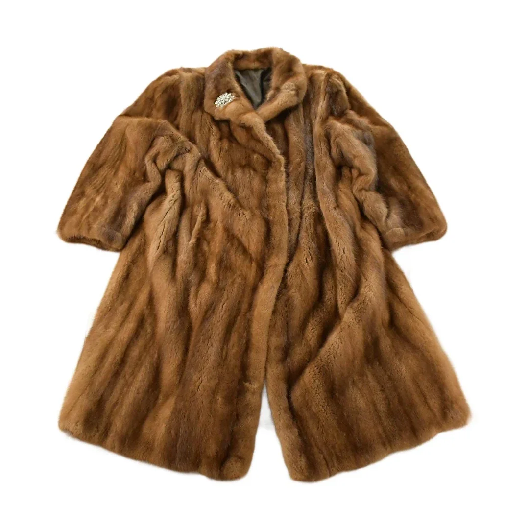 Vintage 1980s Mink Fur Coat Full Length Adult Large Men's Large