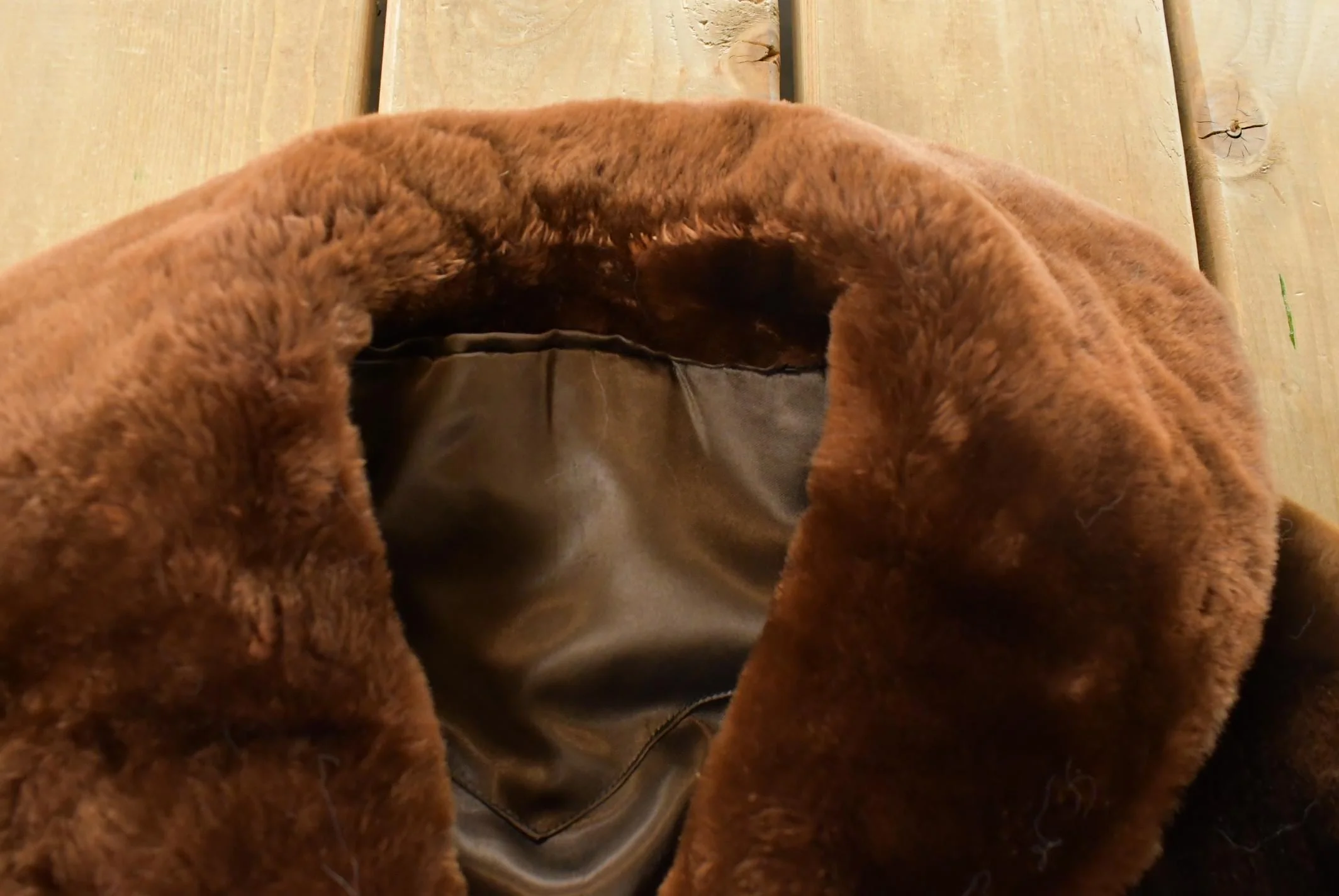 Vintage 1980s Mouton Fur Coat Adult Large Men's Large - Image 4