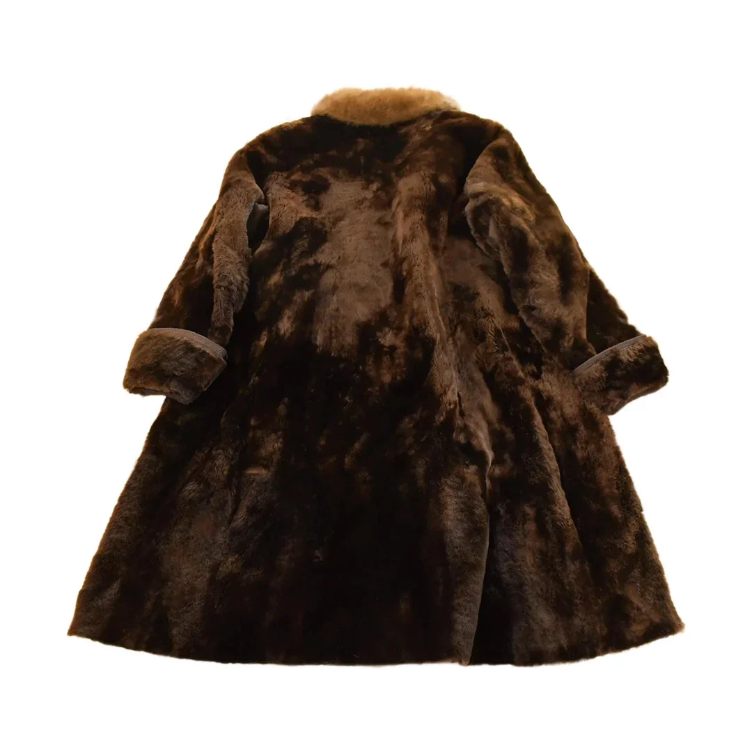 Vintage 1980s Mouton Fur Coat Adult Large Men's Large - Image 2